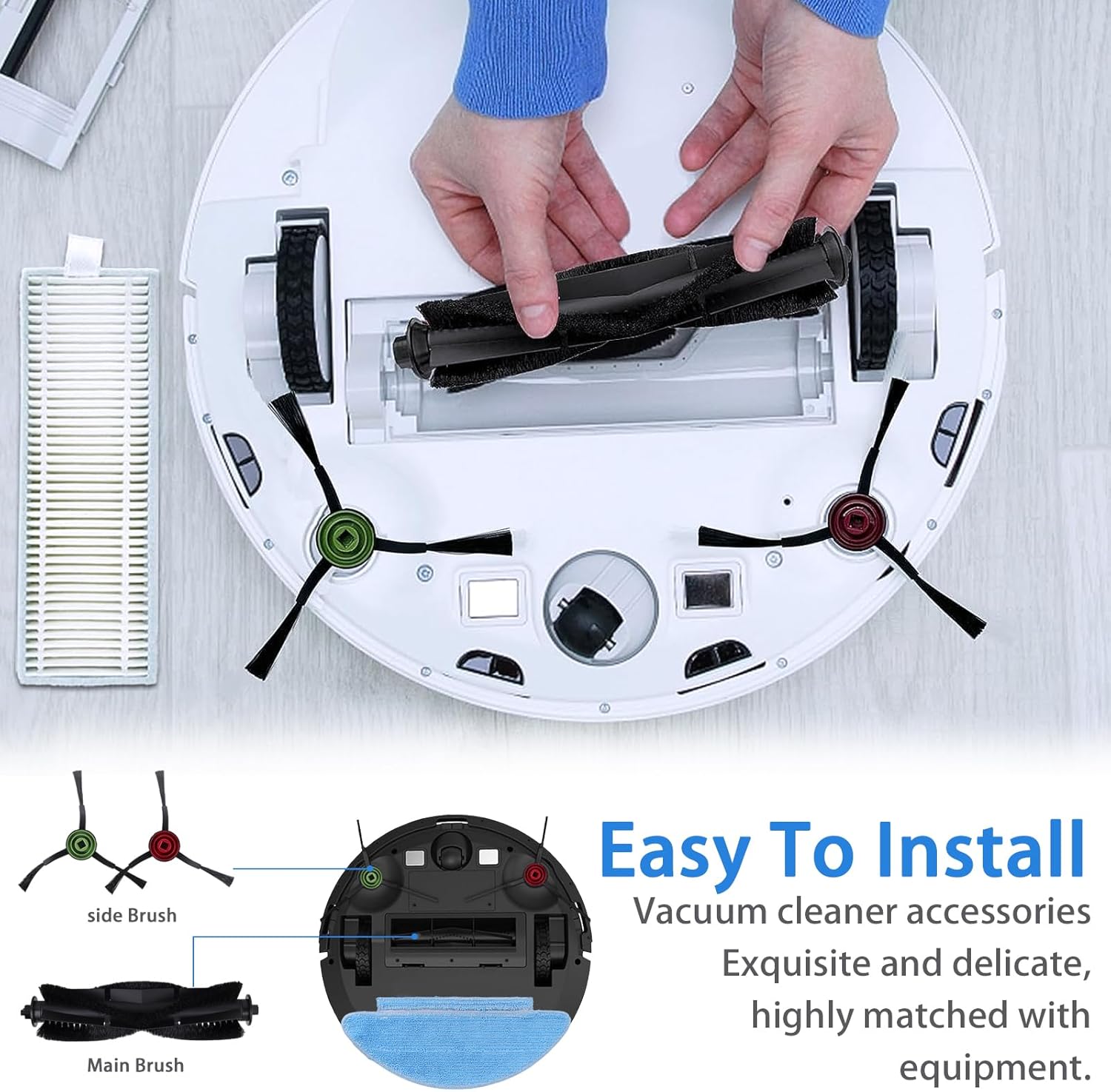 Perfect Robot Vacuum Replacement Kit Deep Cleaning Easy Maintenance
