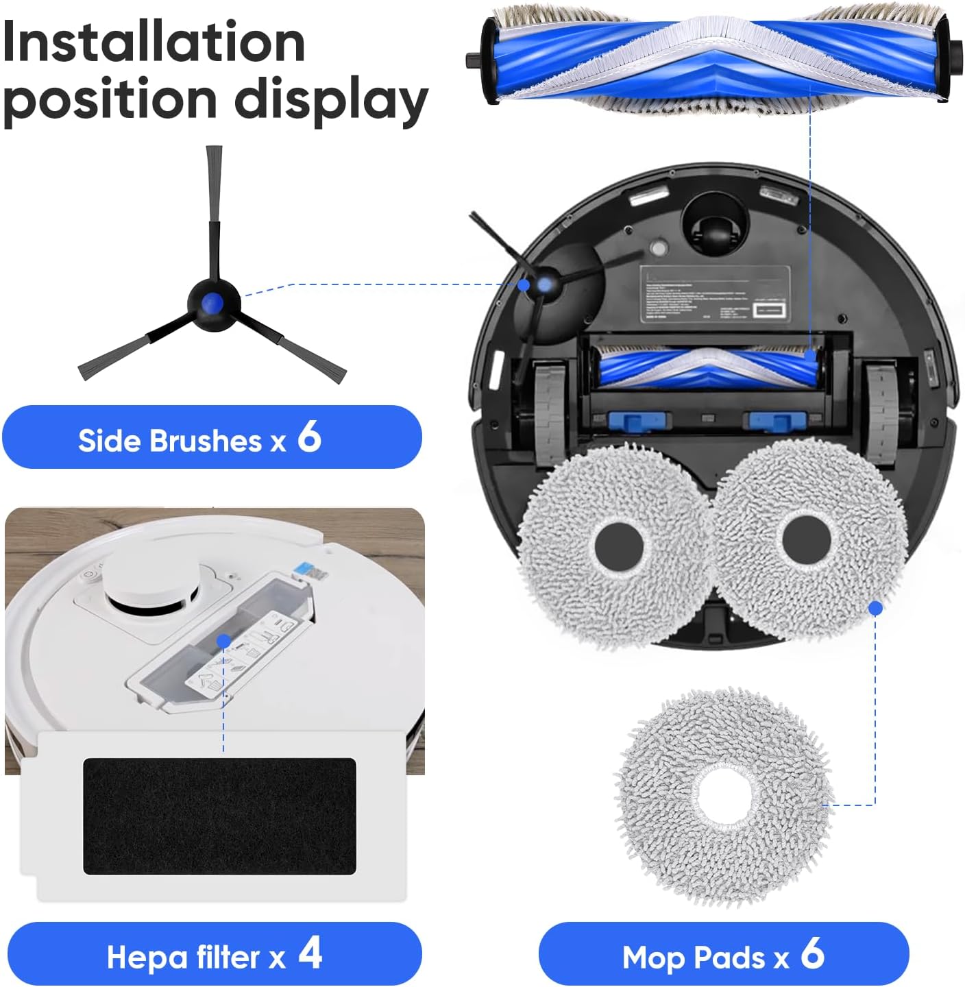 24-Piece Replacement Parts for DEEBOT T30S