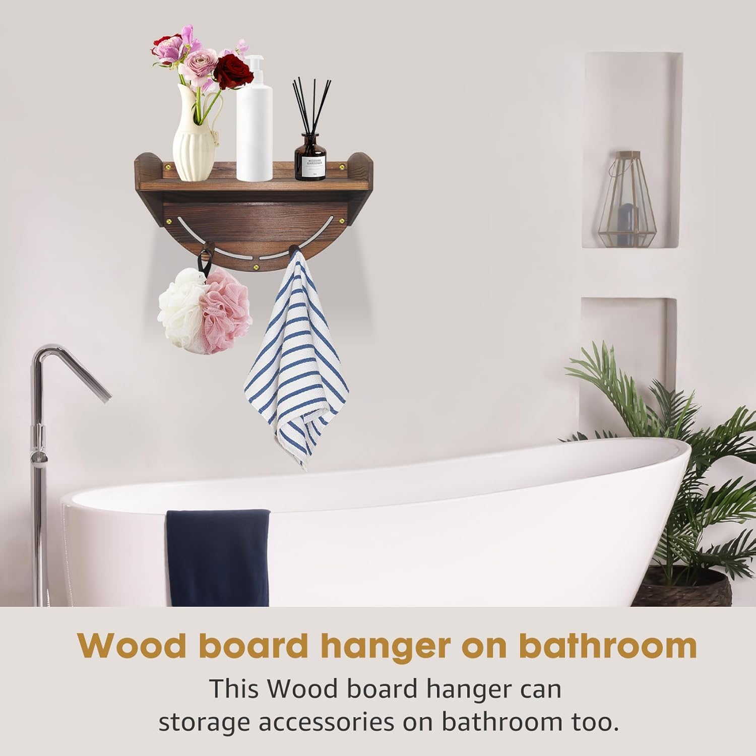 Ironing Board Holder Wall Mount T Y Shaped Brown