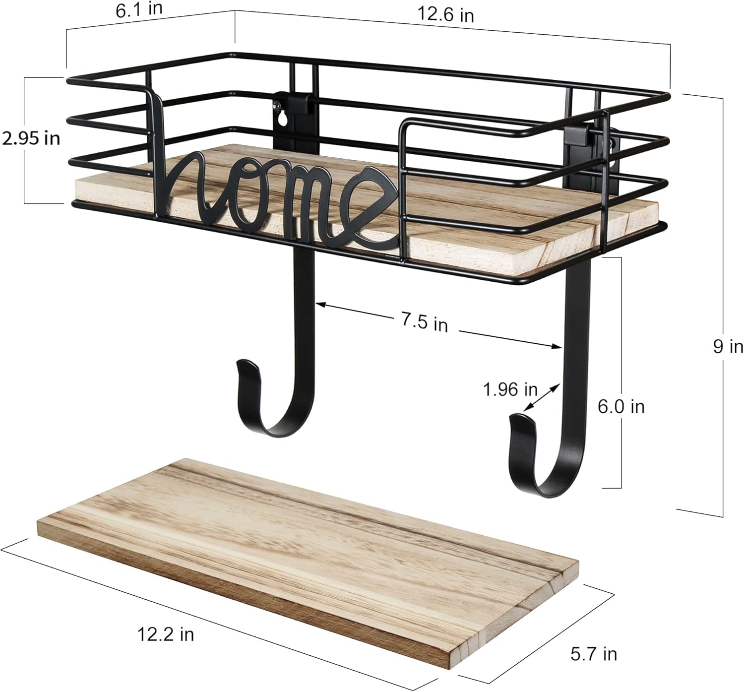 TJMOREE Wall-Mounted Ironing Board Hanger with Large Storage