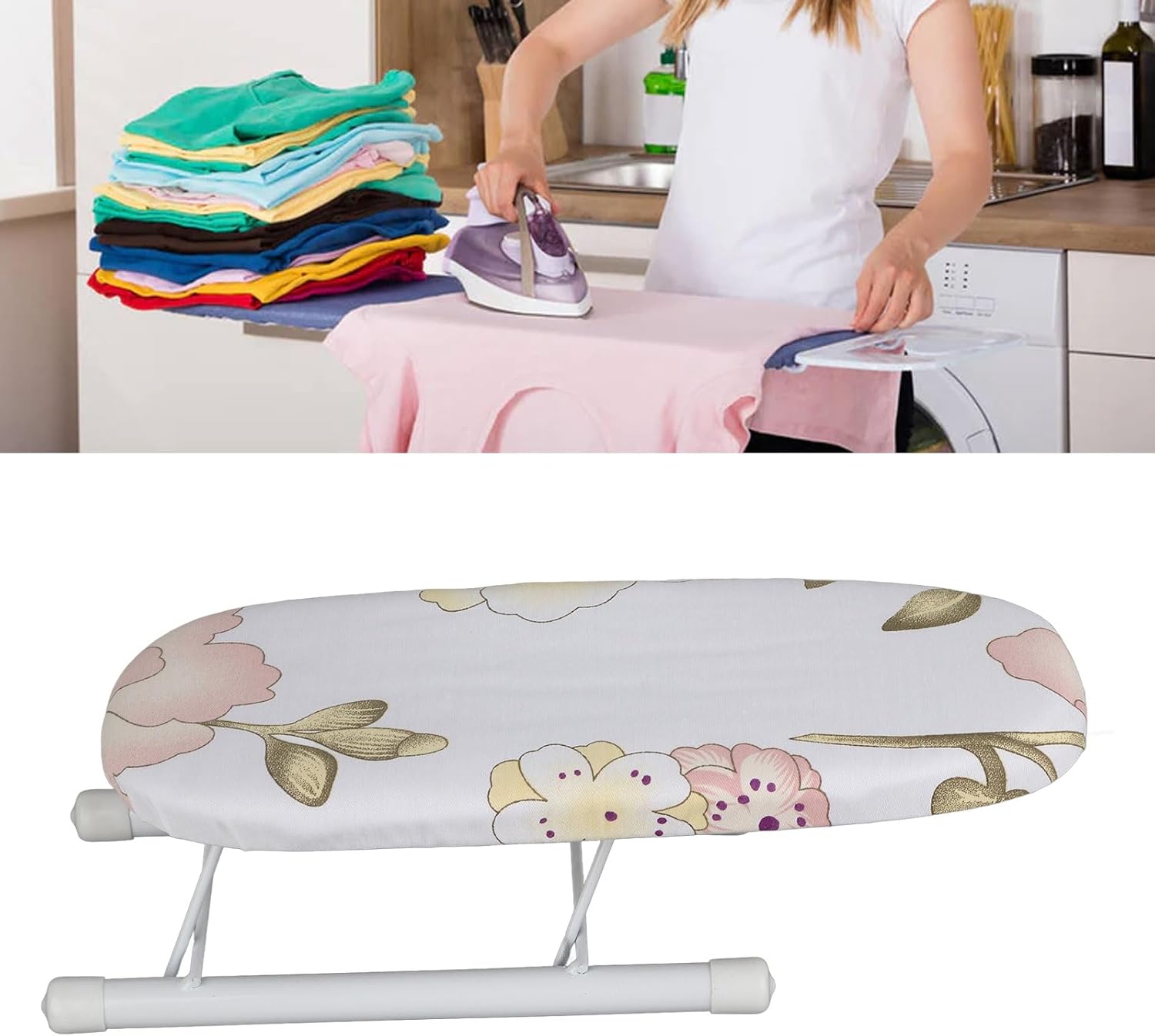 atenalslbo Gier Folding Travel Ironing Board for Vacuum Collar Treatment Peony