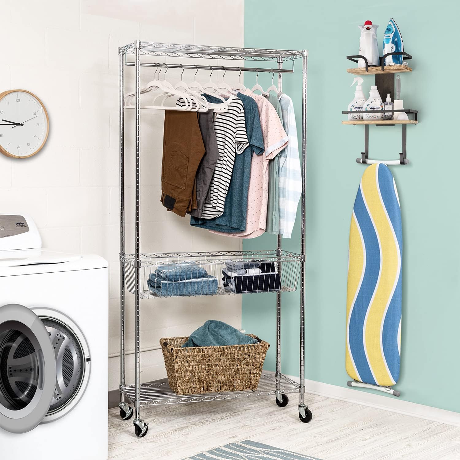 VINAEMO Ironing Board Hanger Wall Mount with 2 Layers