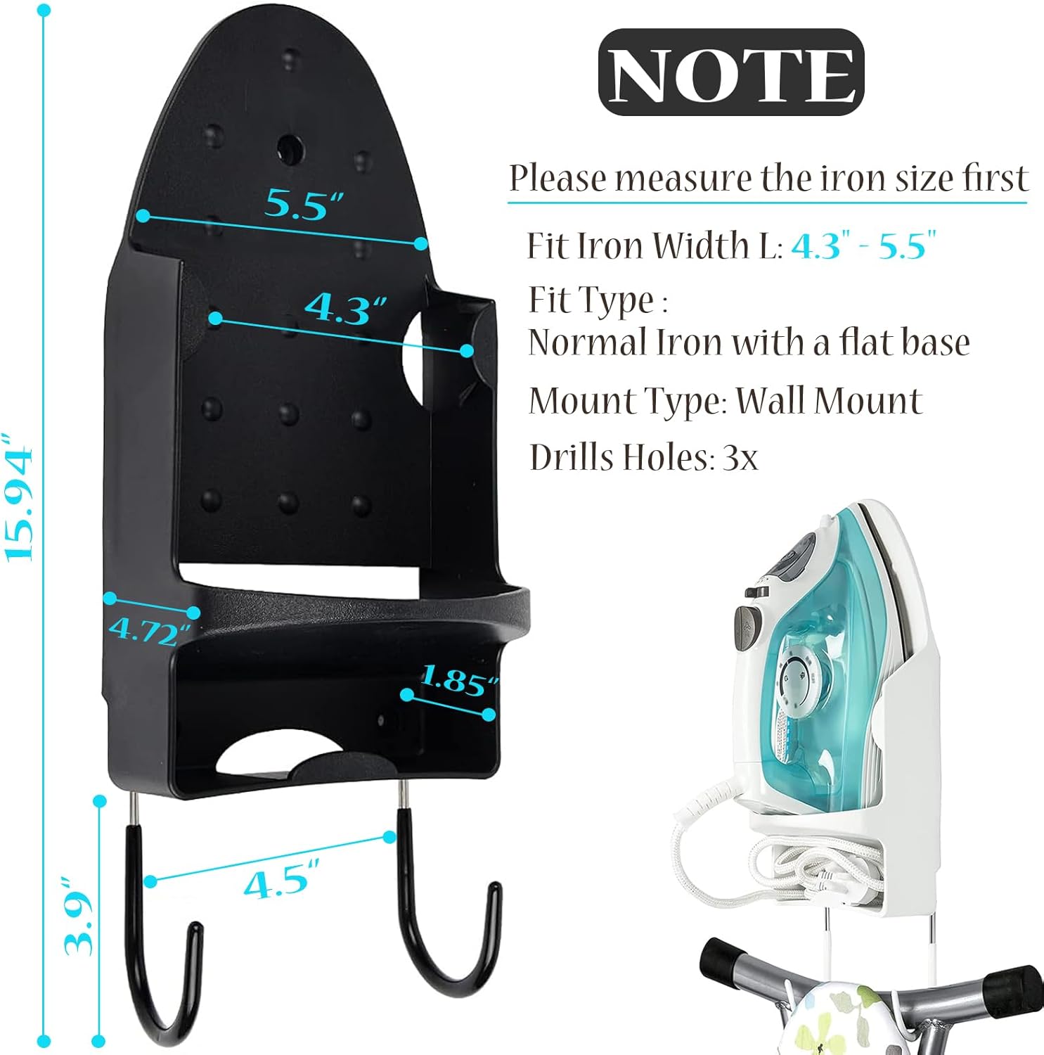 Oranlife Wall-Mounted Electric Iron Holder