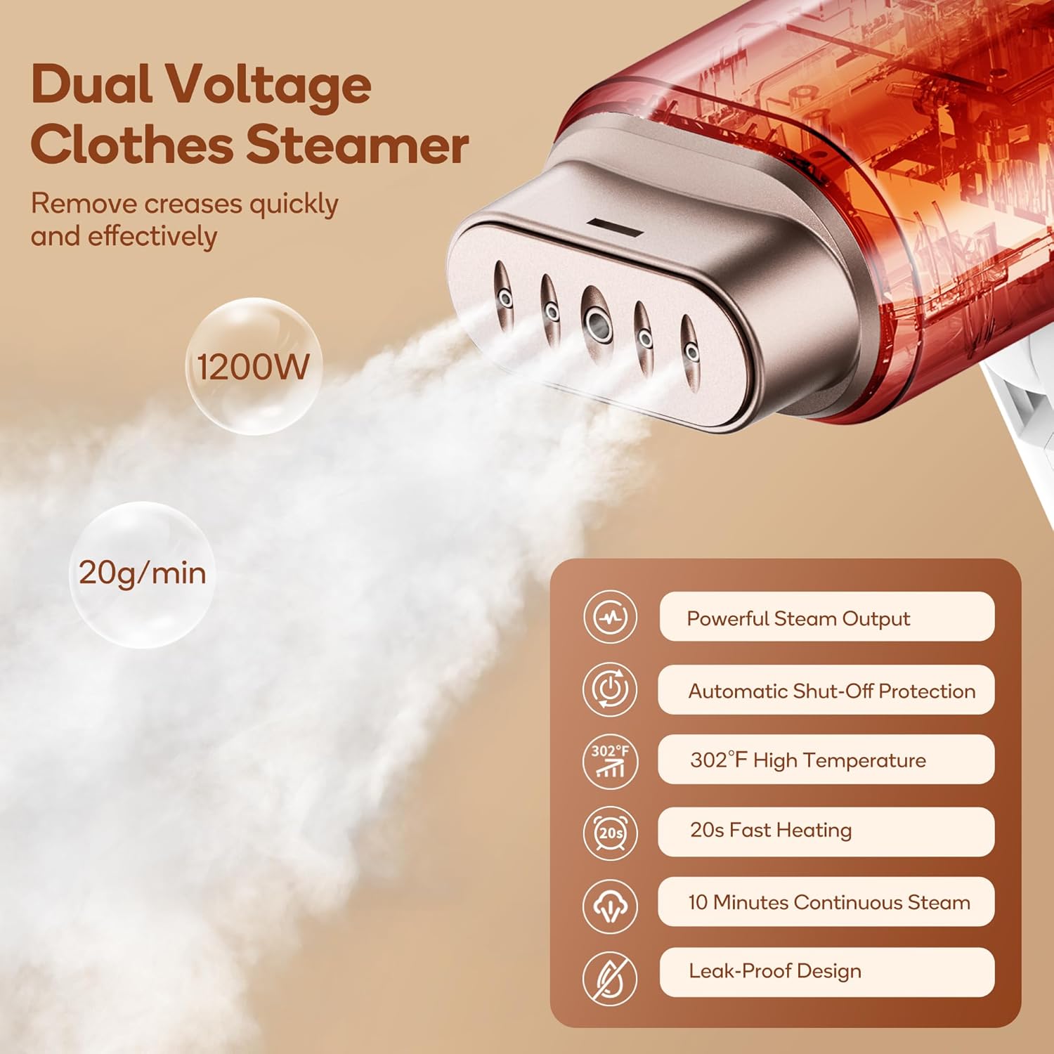 Dual Voltage Garment Steamer