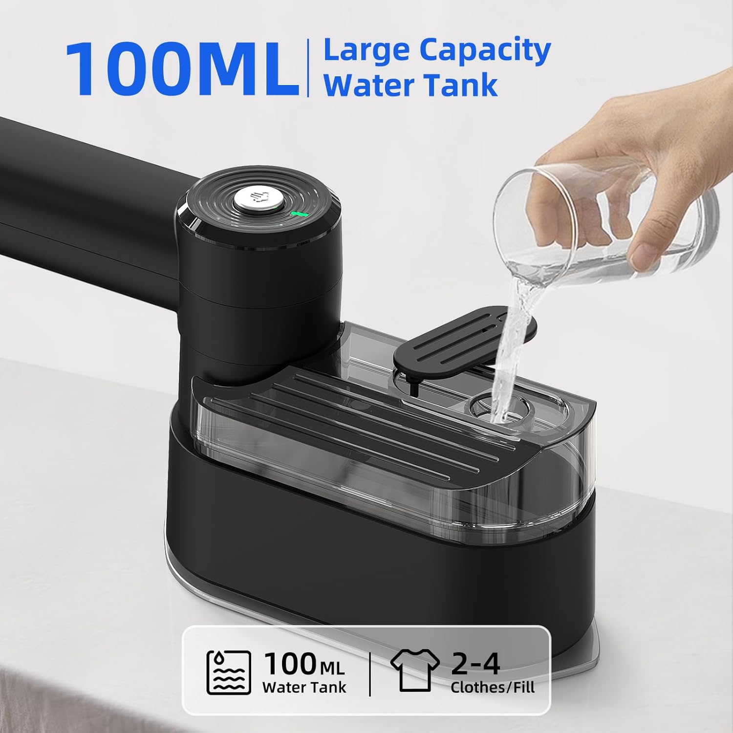 Travel Steamer Iron - 1000W Portable Mini Clothes Steamer Black