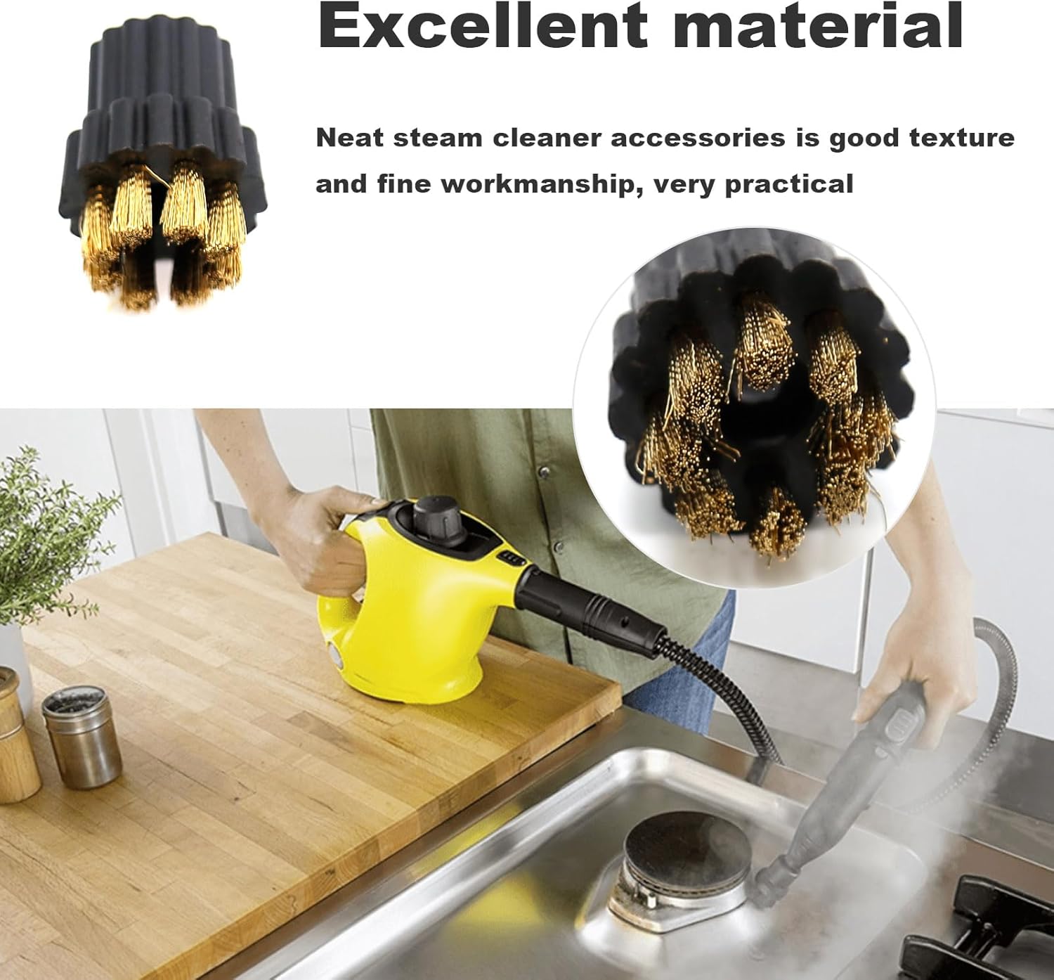 Zreneyfex 10-Pc Steam Mop Brush Heads
