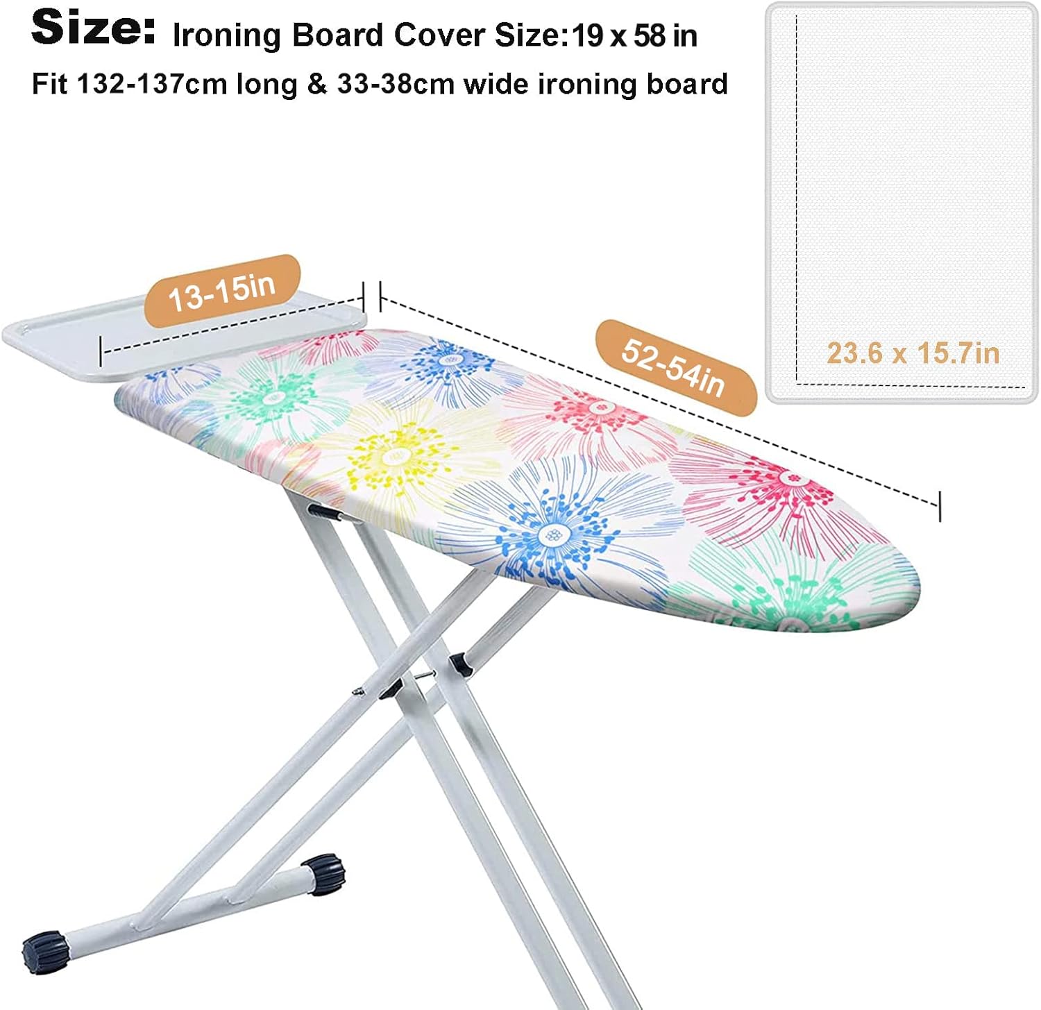 Newthinking Ironing Board Cover 15x54 Inch Scorch-Resistant and Durable