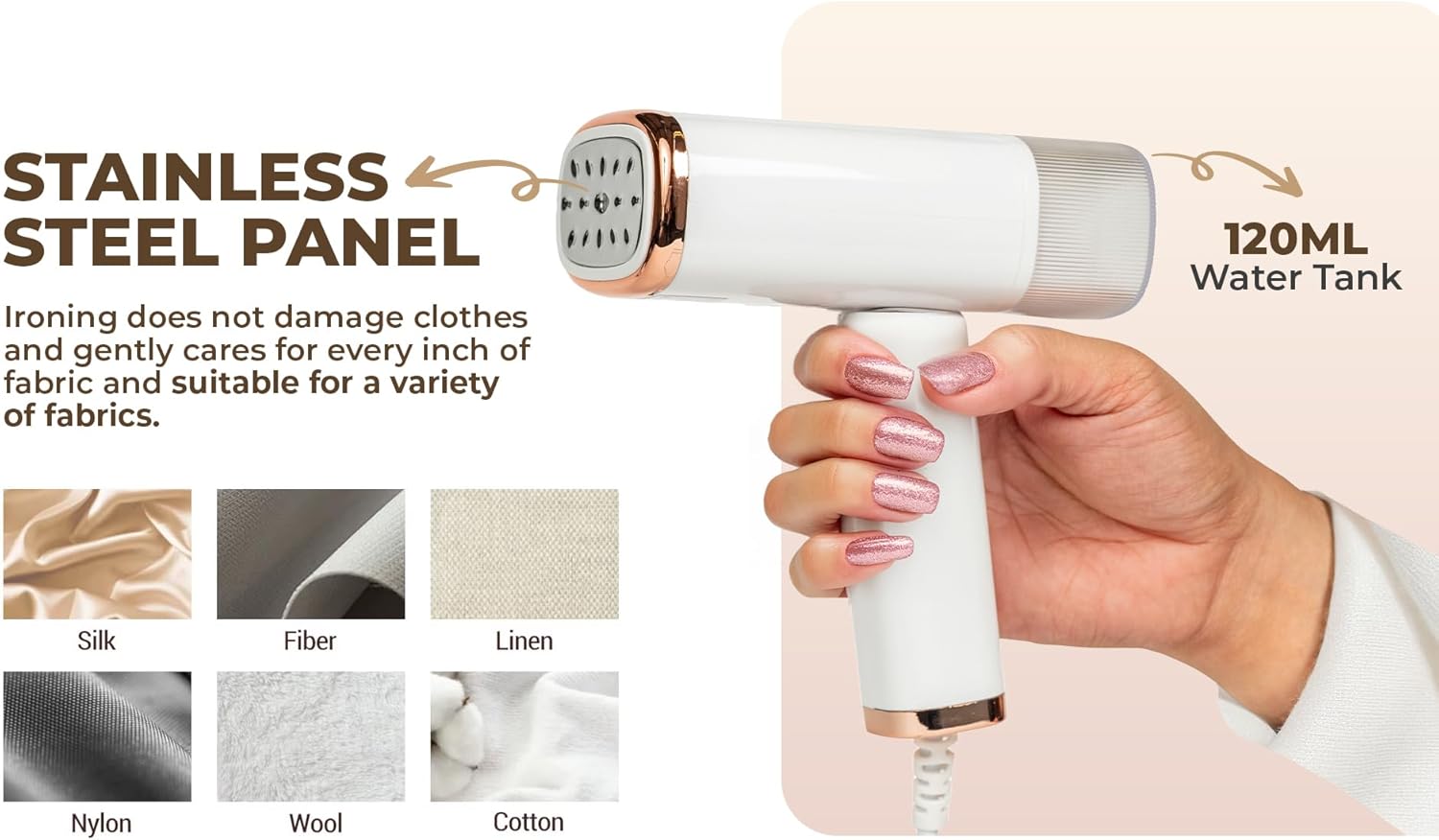 20 Second Fast Heat Up 1000W Travel Steamer