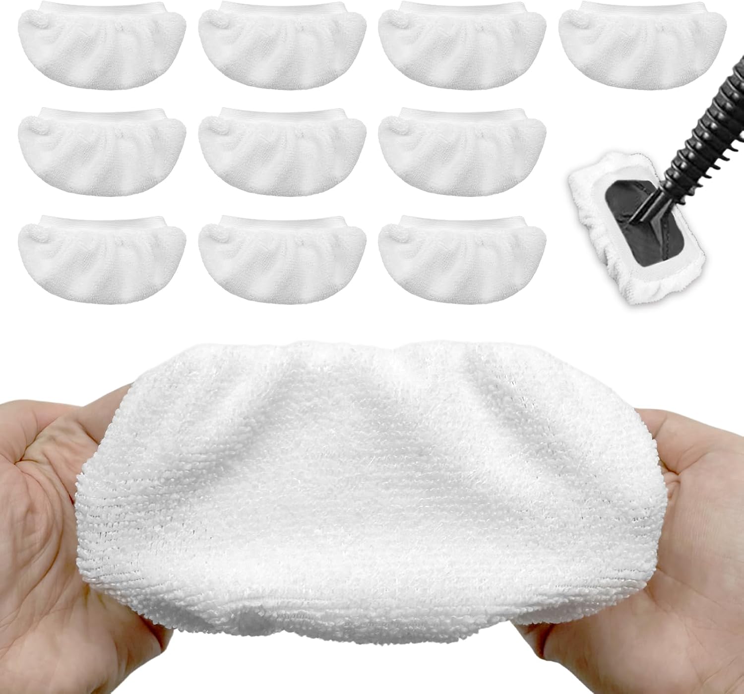 10-Piece Set of Durable Steam Mop Pads for Handheld Steam Cleaner