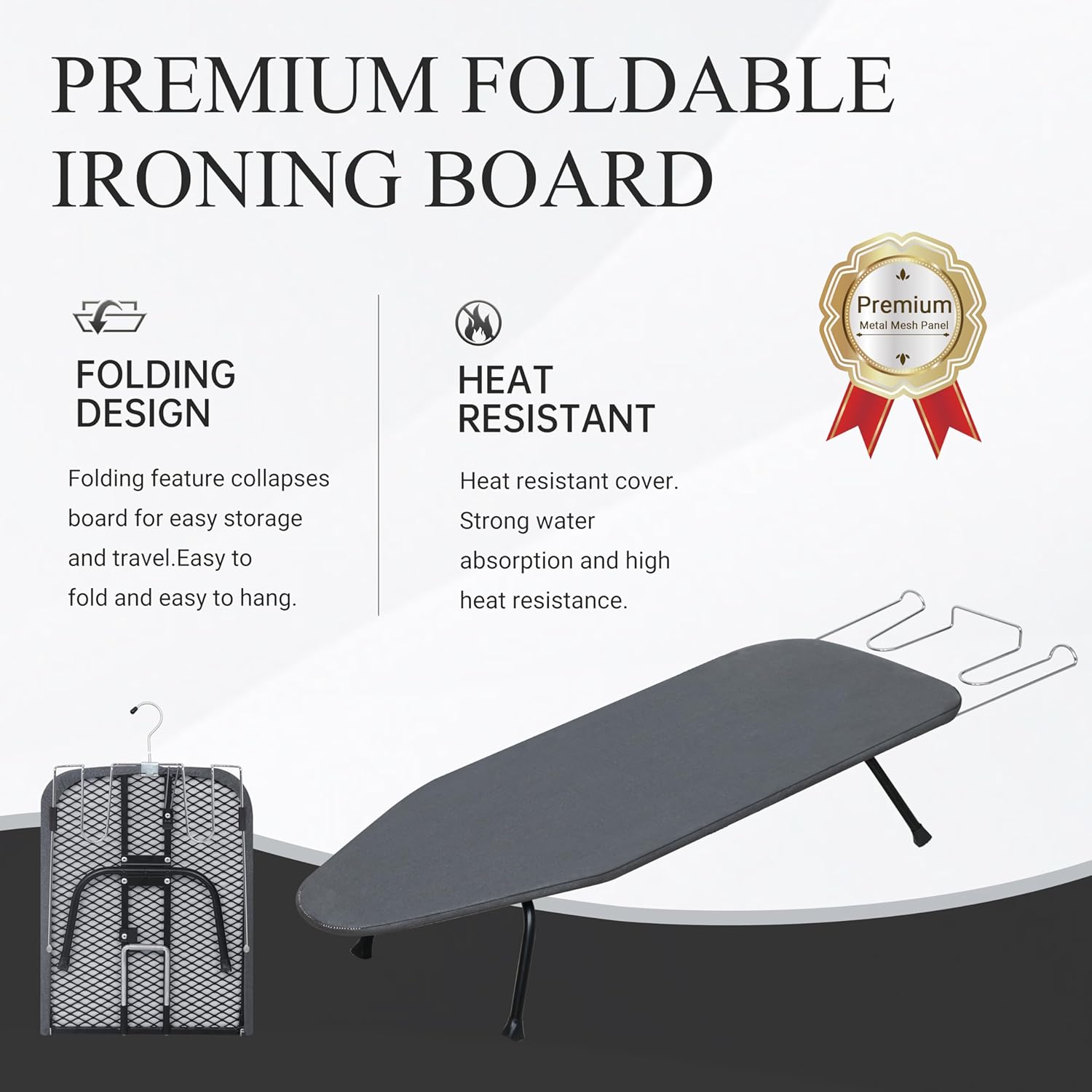 FOLDABLE HEAVY-DUango IRONING BOARD WITH HEAT RESISTANT COVER 100Cotton PAD