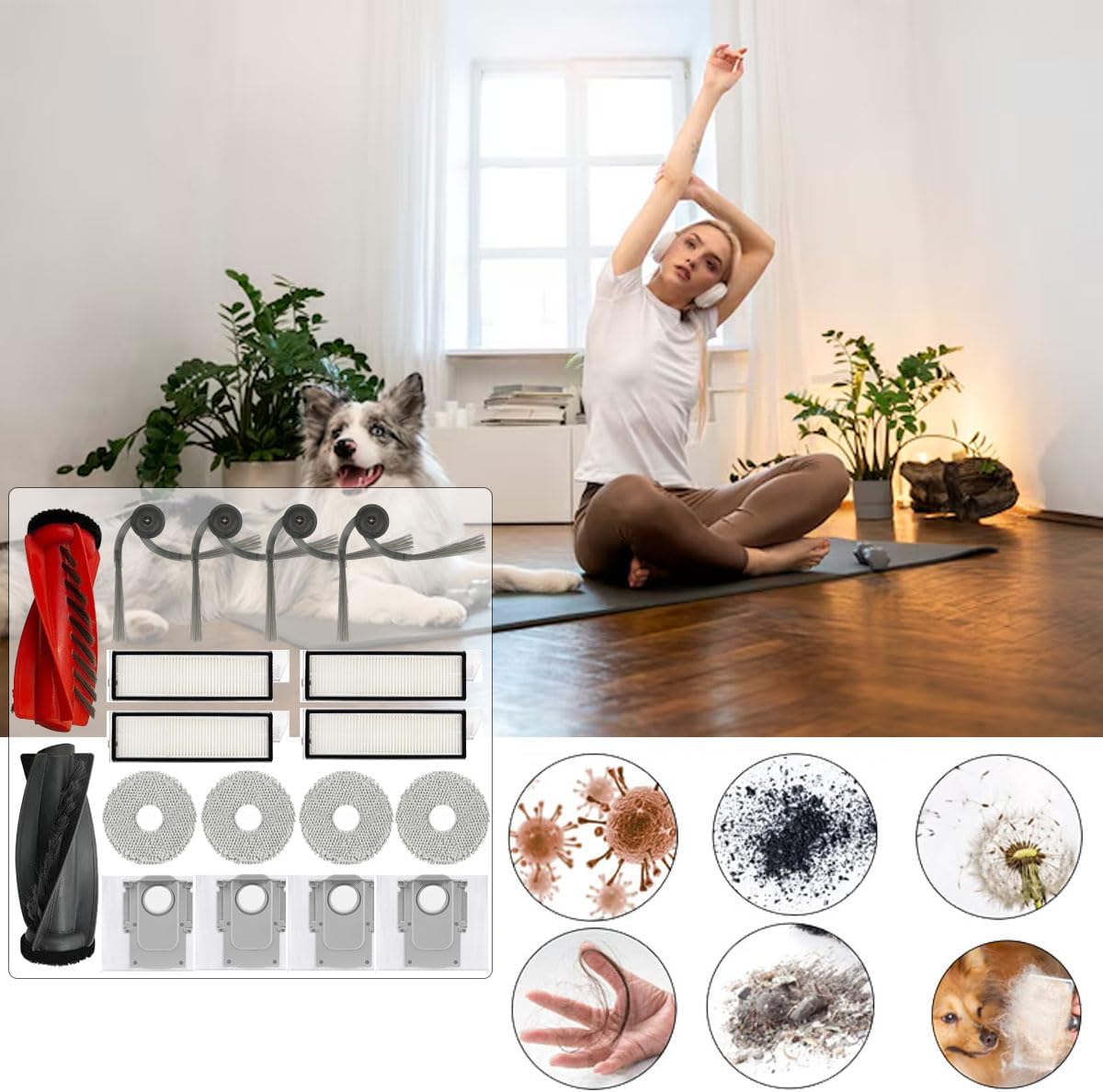 Quality Robot Vacuum Replacement Parts Kit - Roborock Qrevo CurvEdge Compatible