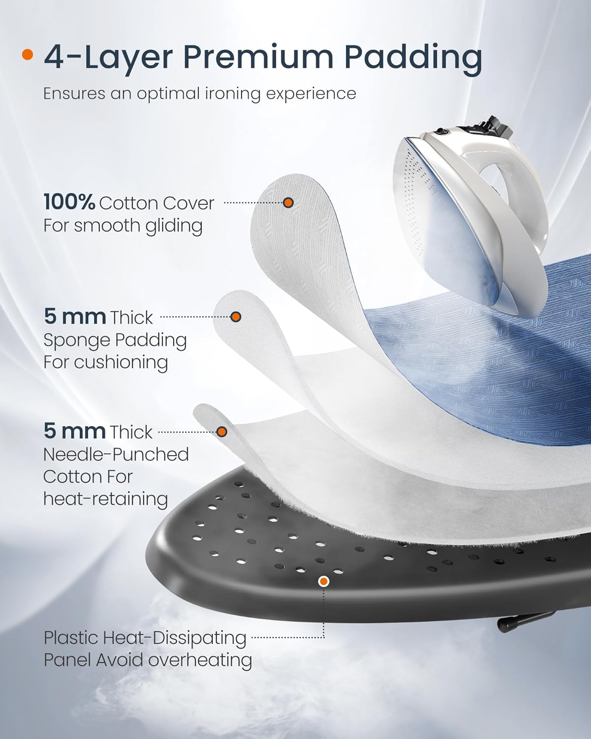 High-Adjustable Durable Stylish Foldable Ironing Board for Home Laundry Use
