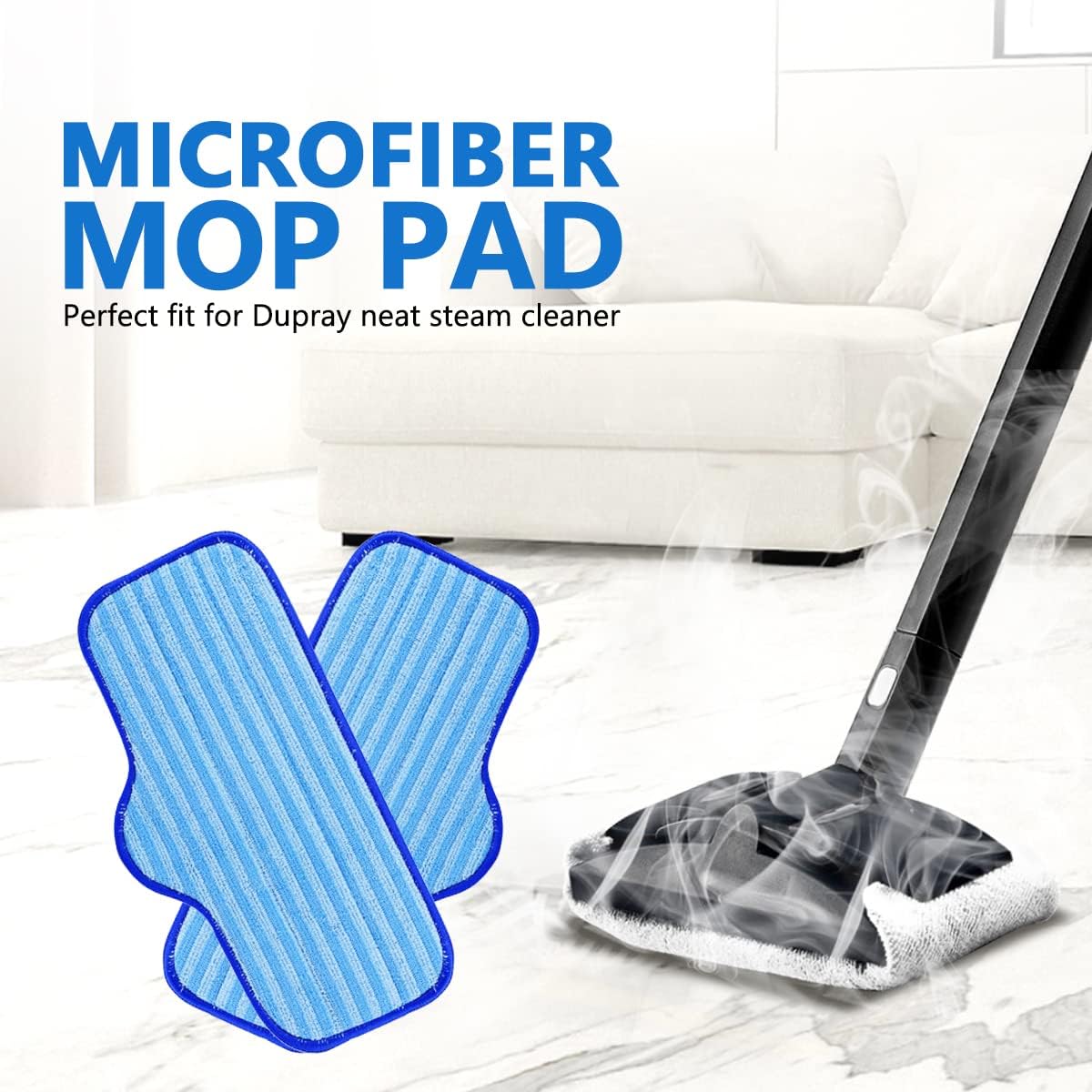 KEEPOW Gentle Microfiber Pads for Neat Steam Cleaner 6-Pack