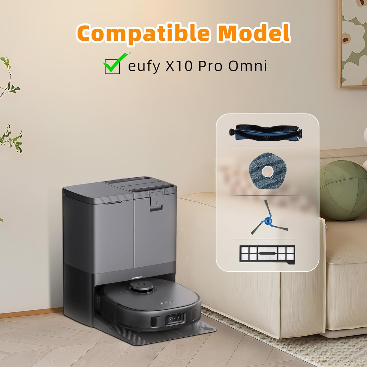 Replacement Accessory Set for Eufy X10 Pro Omni Robot Vacuum