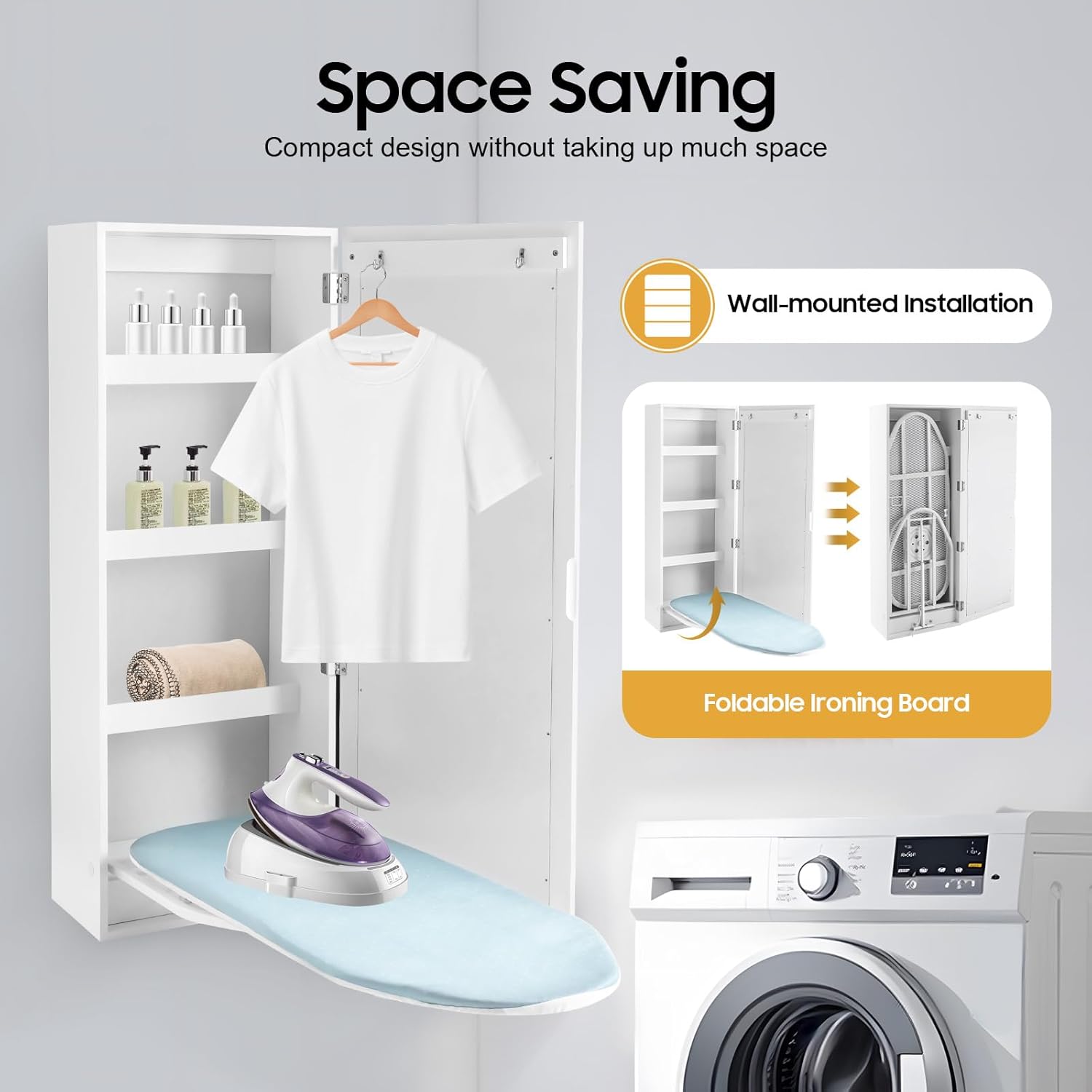 Sturdy Wall-Mounted Ironing Board