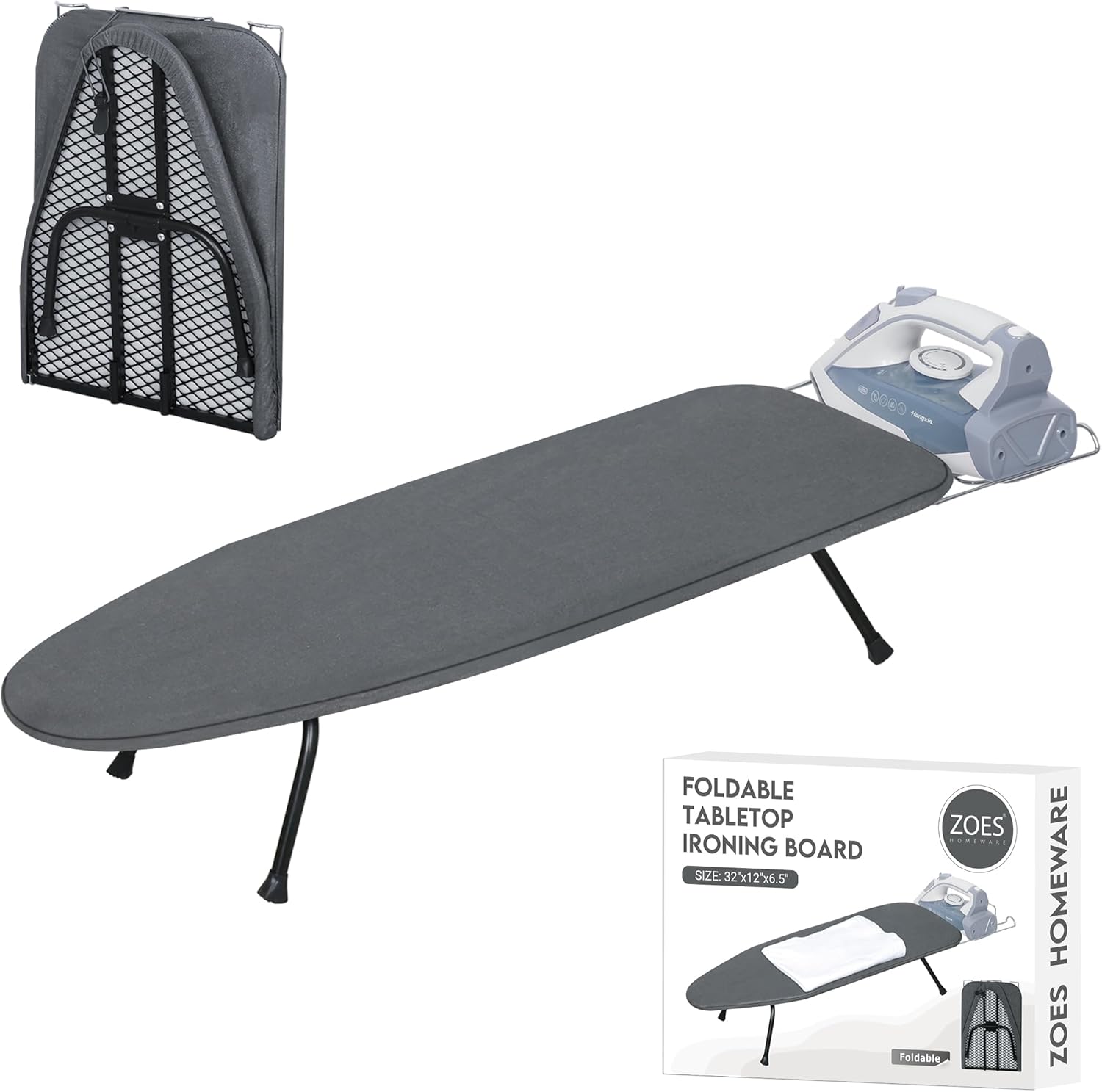 FOLDABLE HEAVY-DUango IRONING BOARD WITH HEAT RESISTANT COVER 100Cotton PAD