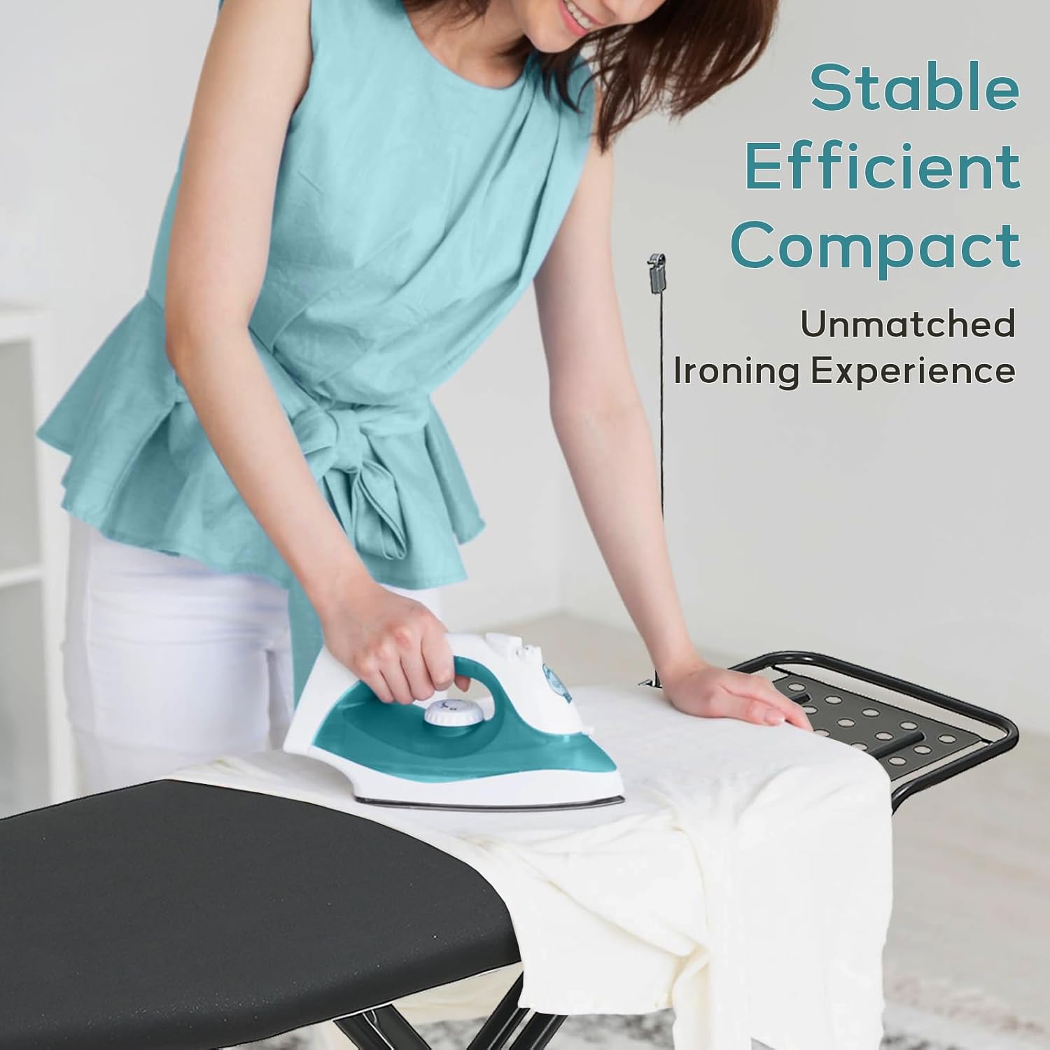 Premium Heavy Duty 48x15 Ironing Board with Adjustability and Storage