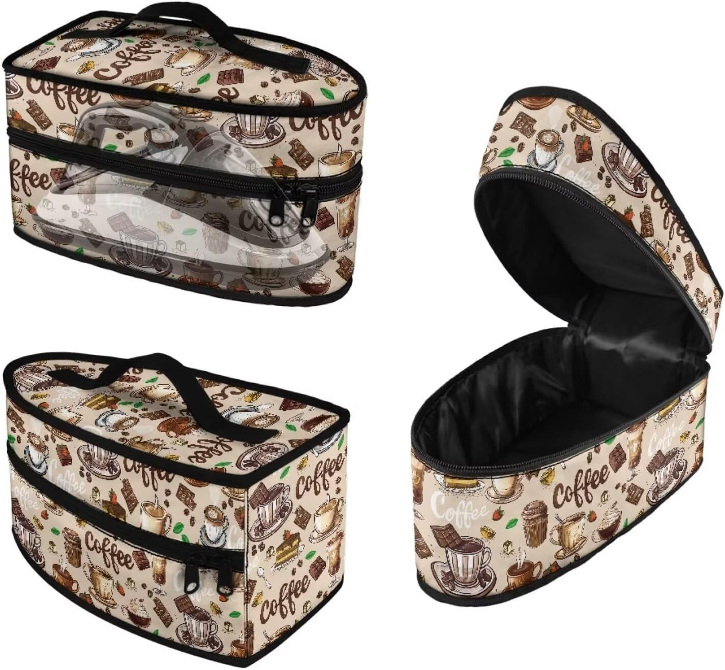 Coffee Chocolate Pattern Iron Storage Bag for Home Use
