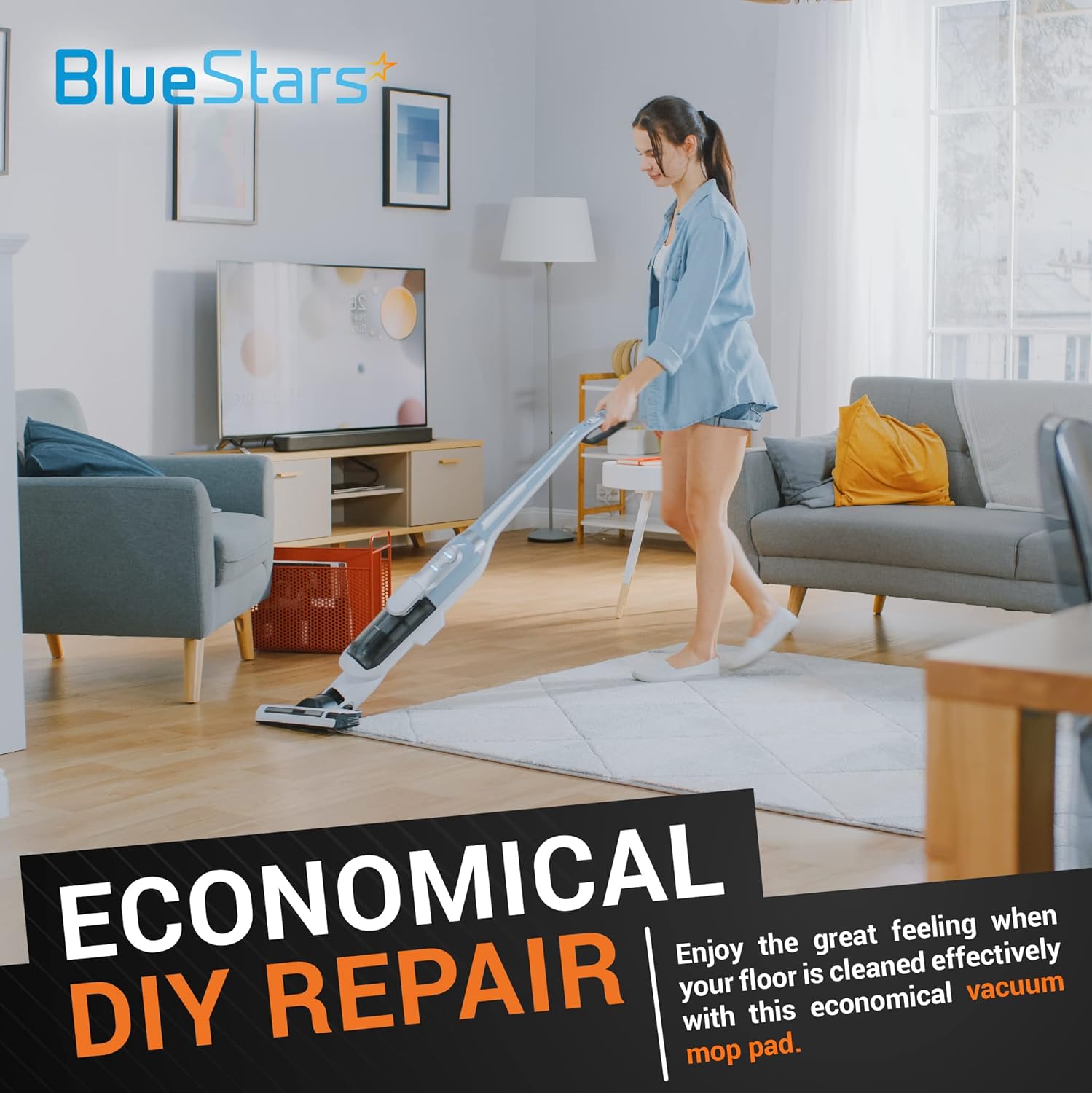 BlueStars 8-Pack H2O X5 Microfiber Steam Mop Pads Replacement Washable Reusable