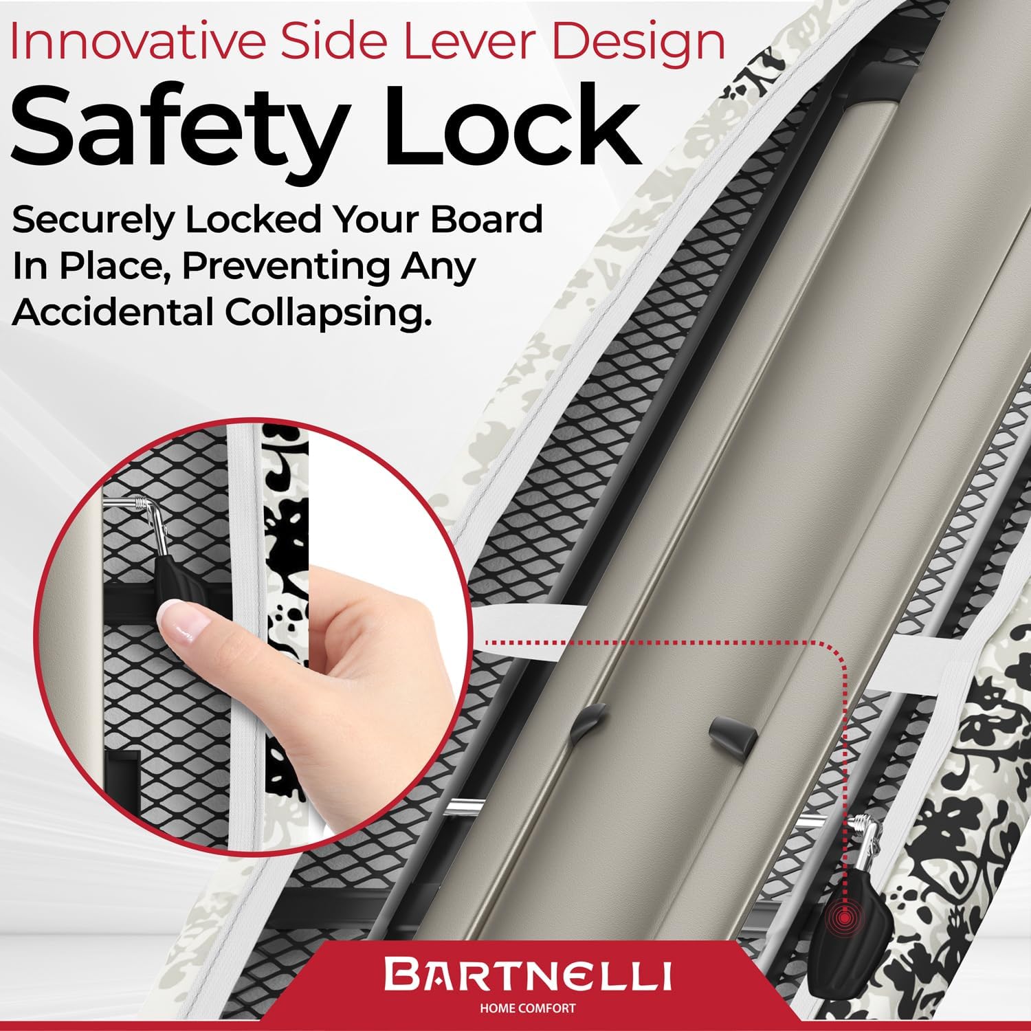 Bartnelli Pro Luxury Ironing Board 62x19 T-Leg Foldable