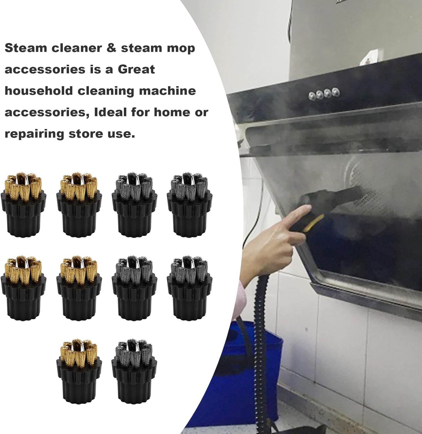 Zreneyfex 10-Pc Steam Mop Brush Heads