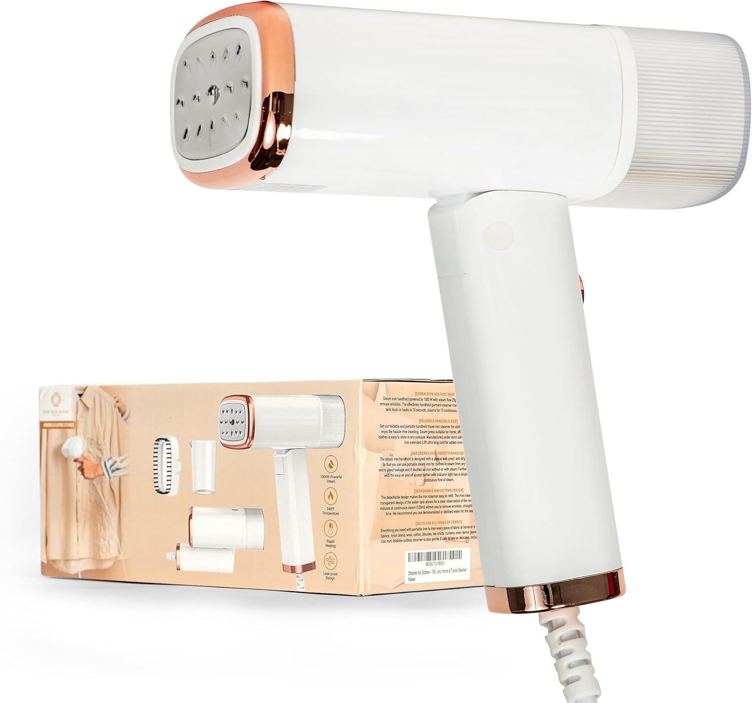 20 Second Fast Heat Up 1000W Travel Steamer