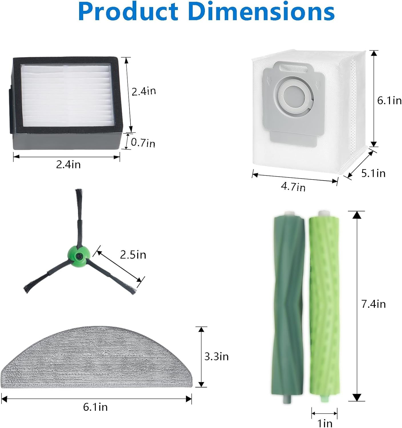 BUXEBUX Replacement Parts for Roomba Combo i3 i5 j5 j5 Plus versions