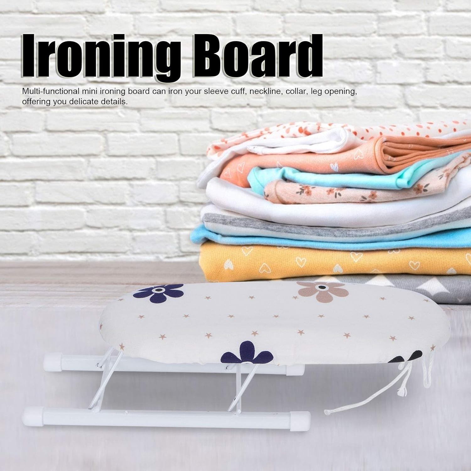 Sturdy Steel Travel Ironing Board Sleeve Washable Cloth Cover Folding Design