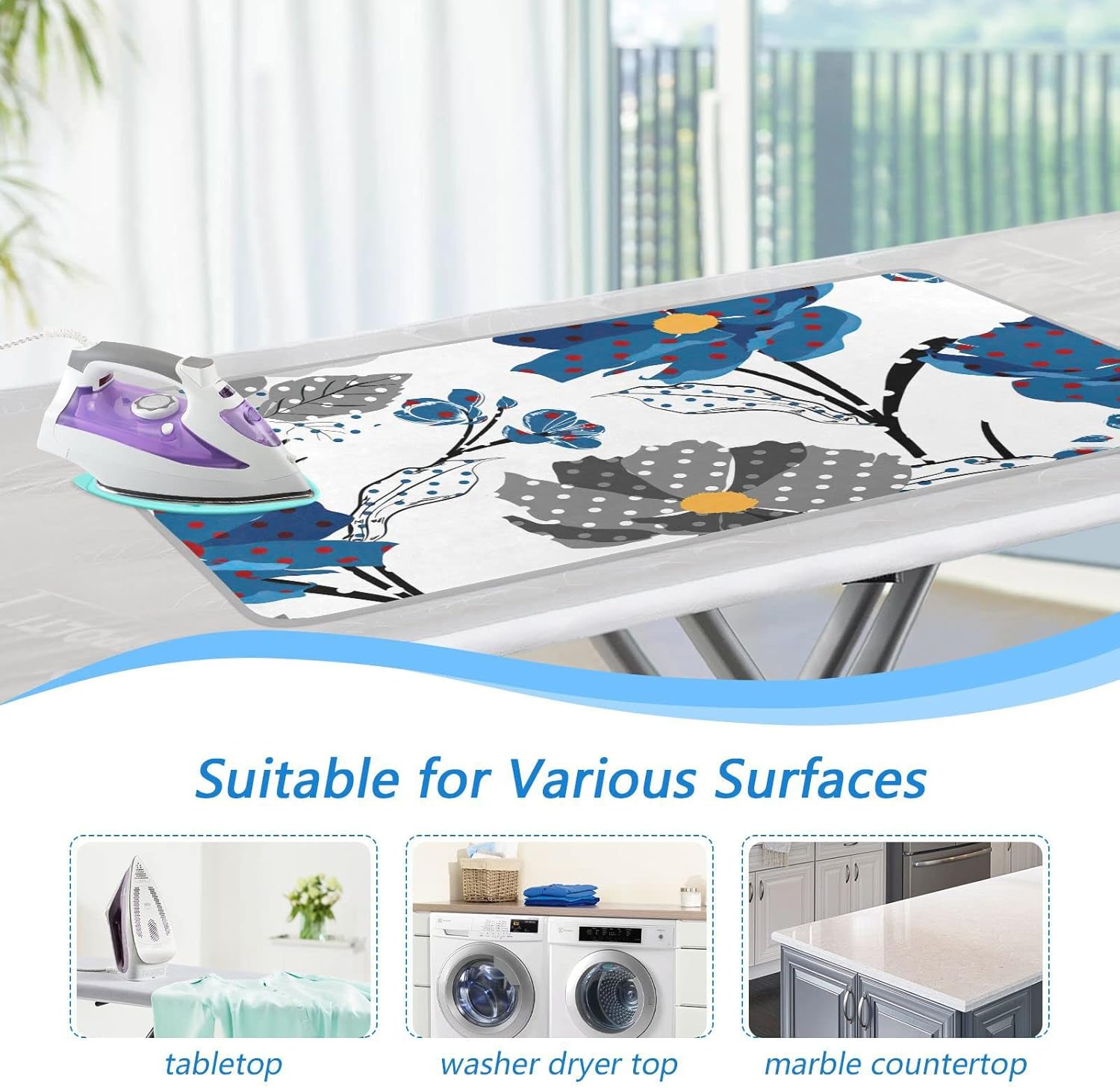 DOMIKINGTravel Ironing Mat Portable Heat-Resistant