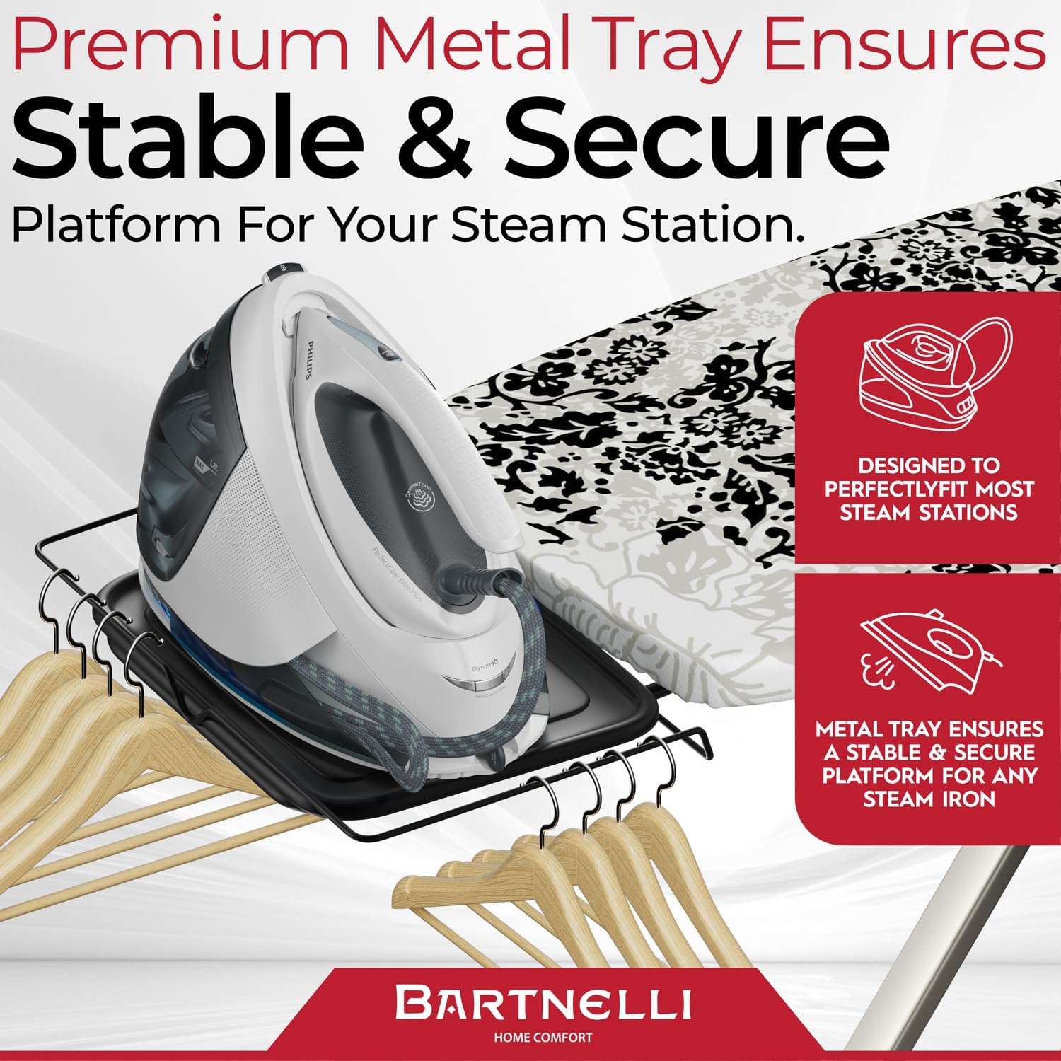 Bartnelli Pro Luxury Ironing Board 62x19 T-Leg Foldable