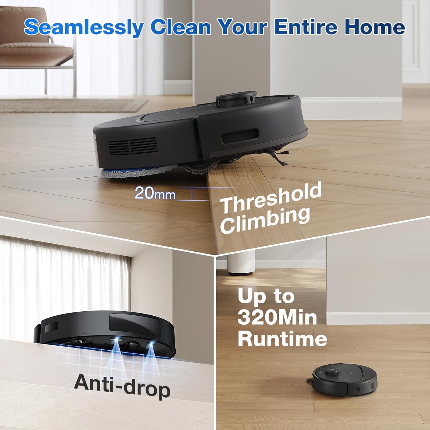 Deep Clean with Power DEEBOT N30 Omni Robot Vacuum and Mop
