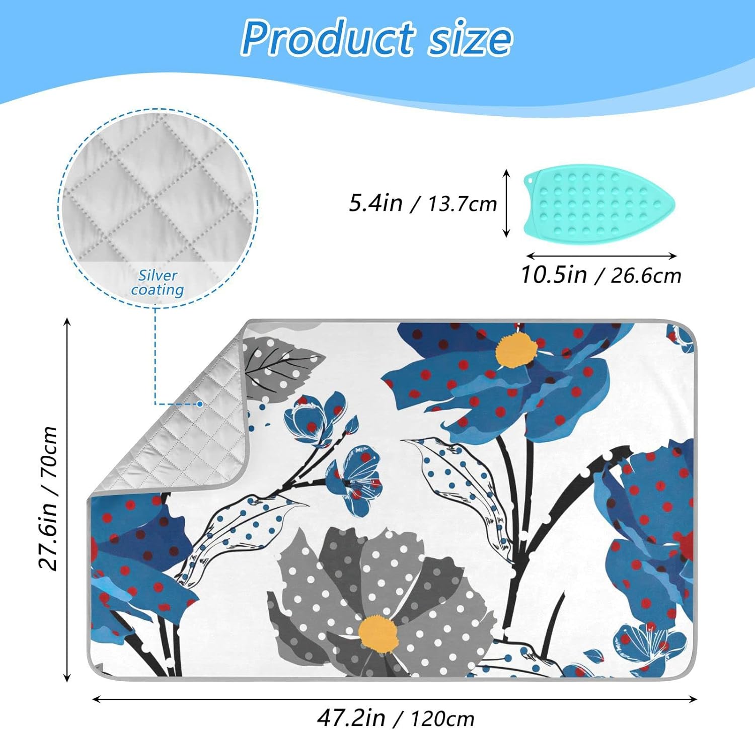 DOMIKINGTravel Ironing Mat Portable Heat-Resistant