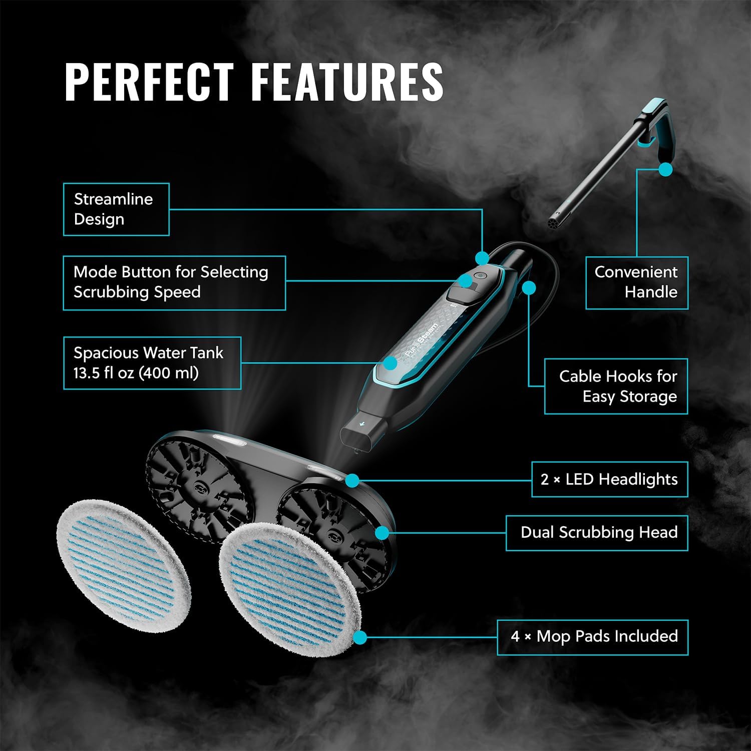 Pursteam Worlds Best Steamers ScrubMaster Steam Mop