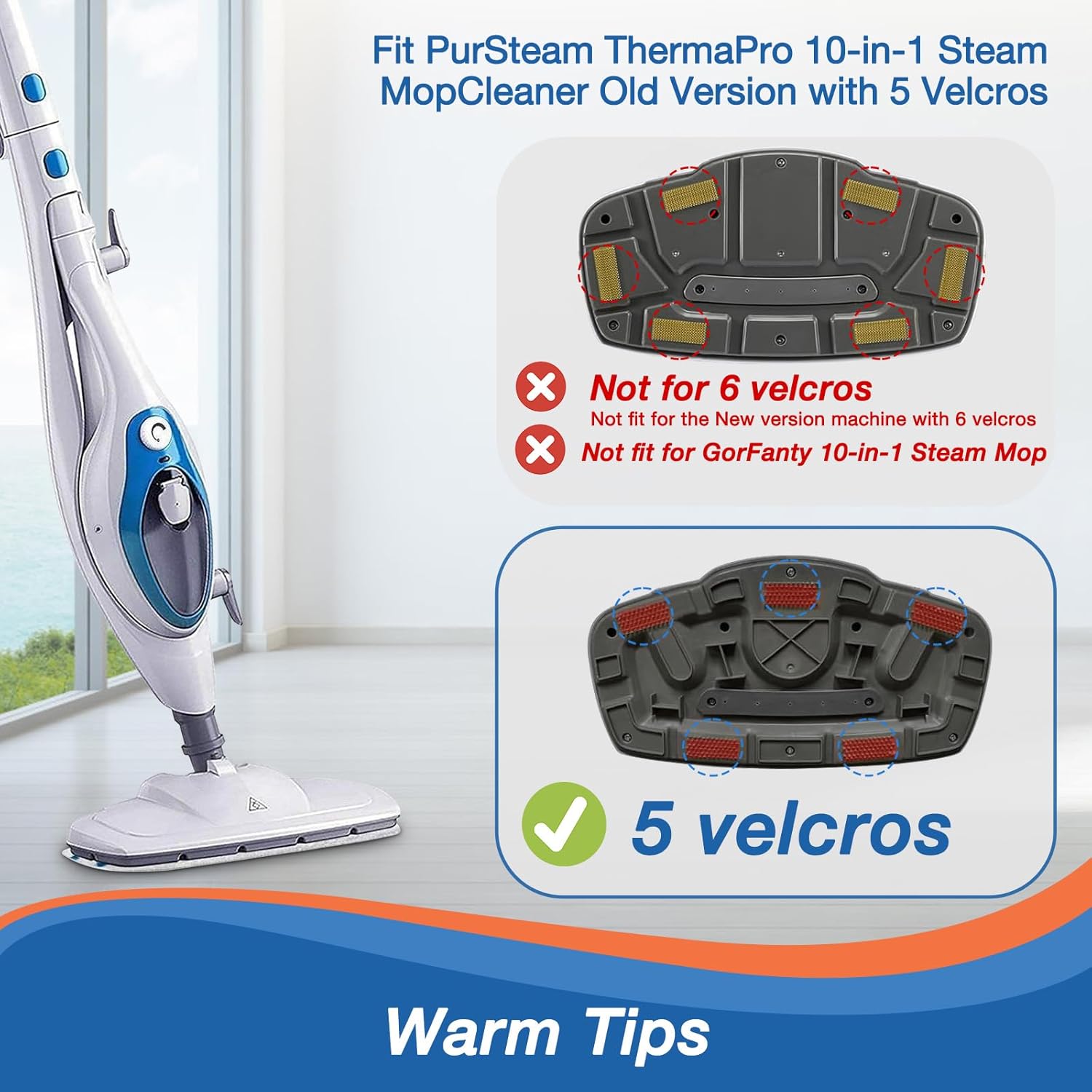 8-Piece Steam Mop Pads for PurSteam