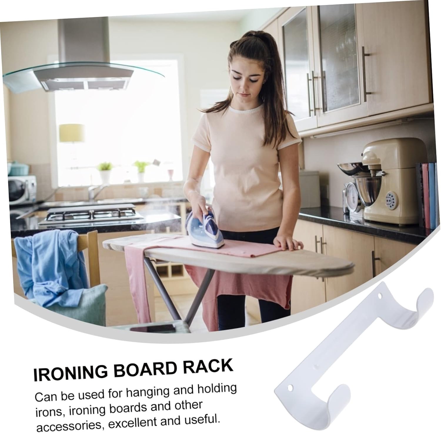 Ciieeo 2 Pcs Wall Mounted Ironing Board Hook Rack