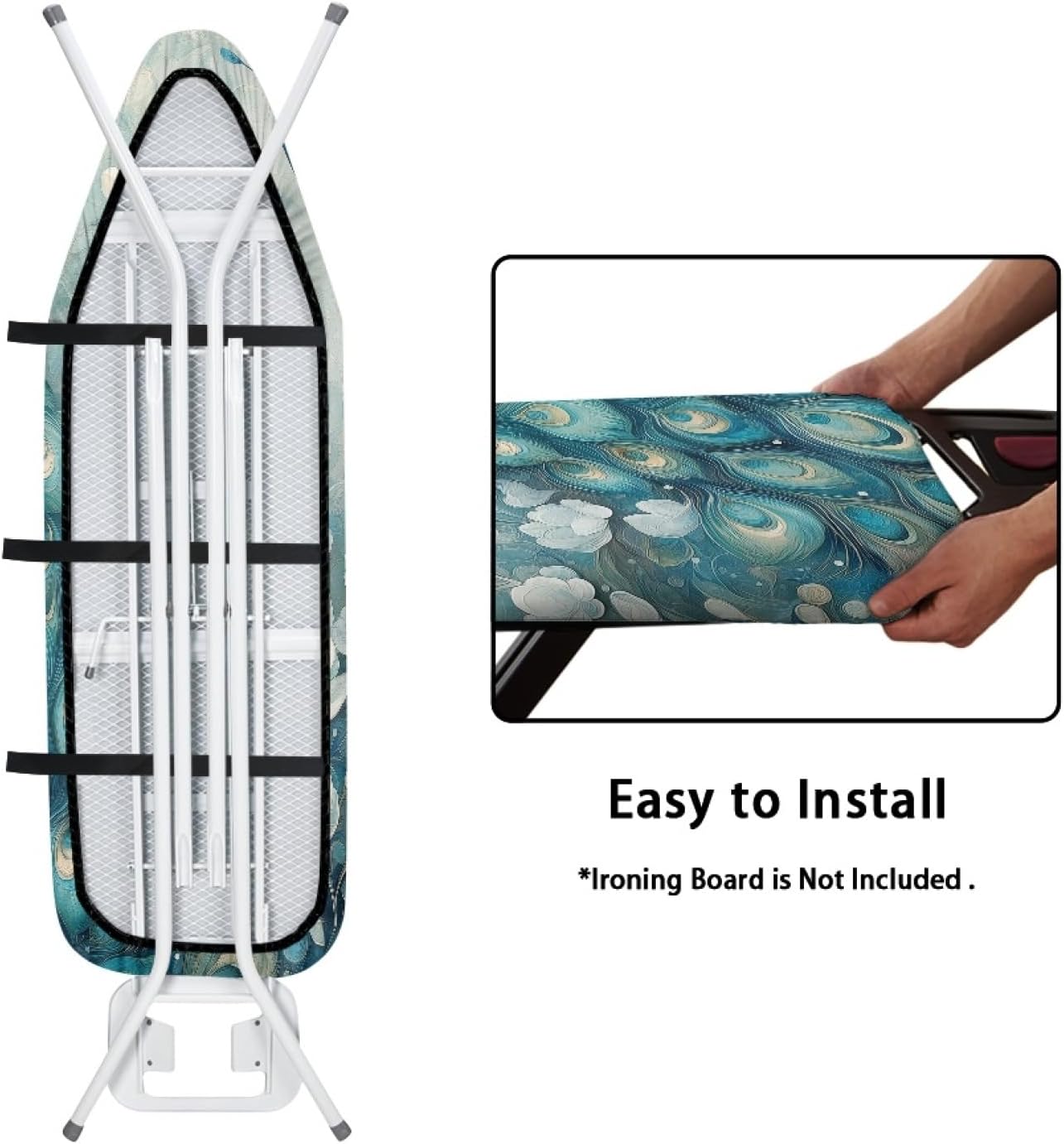 Peacock Design 15 x 54 Thick Cotton Ironing Board Cover