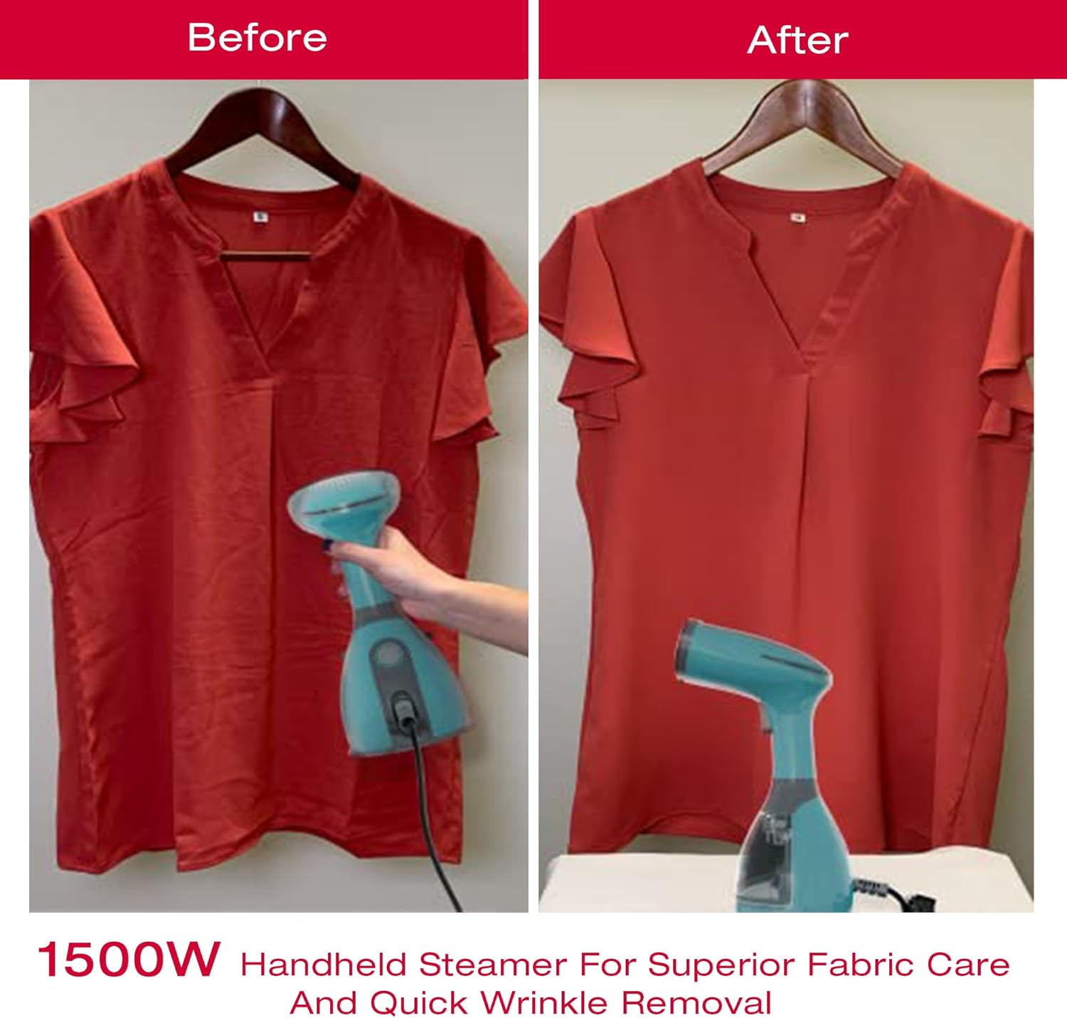 Top 1500W Compact Garment Steamer - Wrinkle-Free Results in Seconds