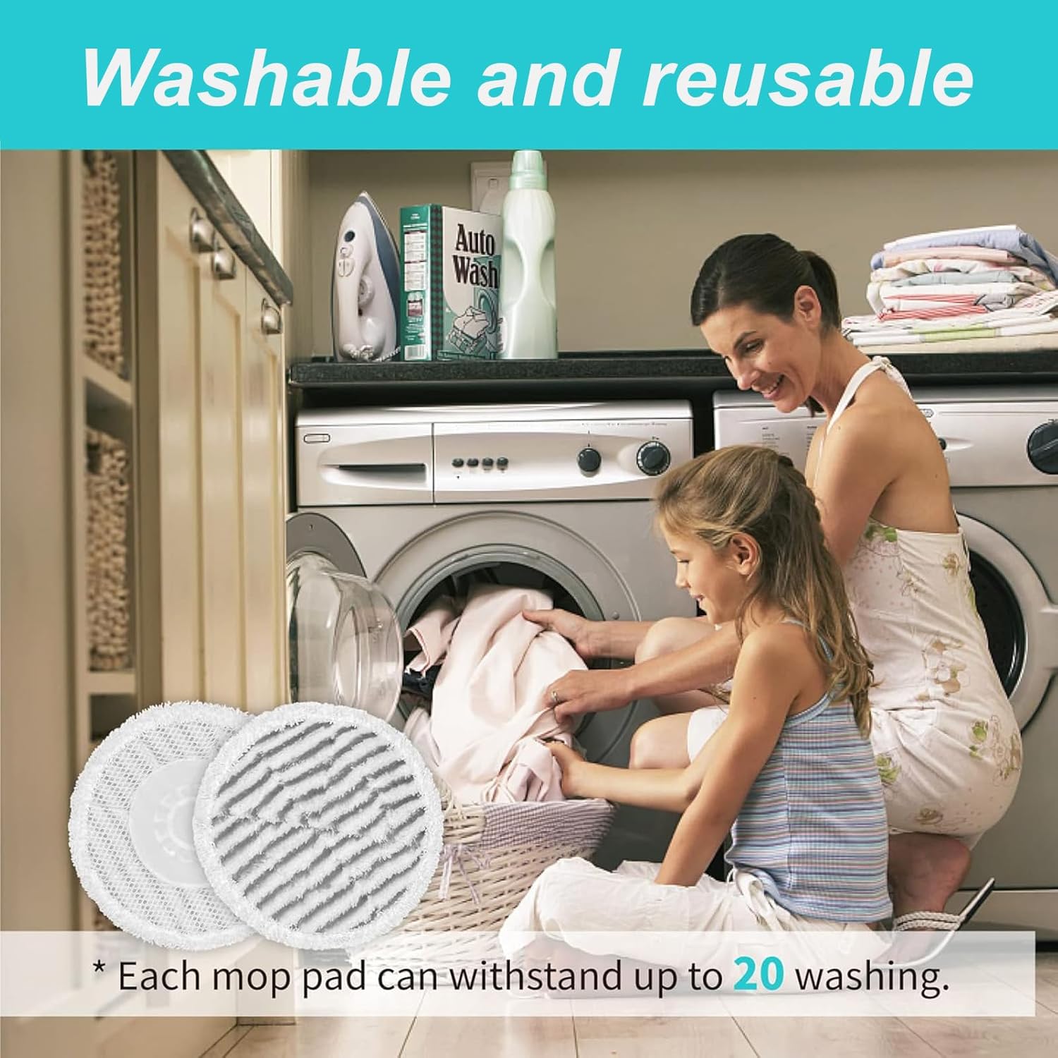 AIR U Replacement 8-Piece Steam Mop Pads for Shark Steam Mops