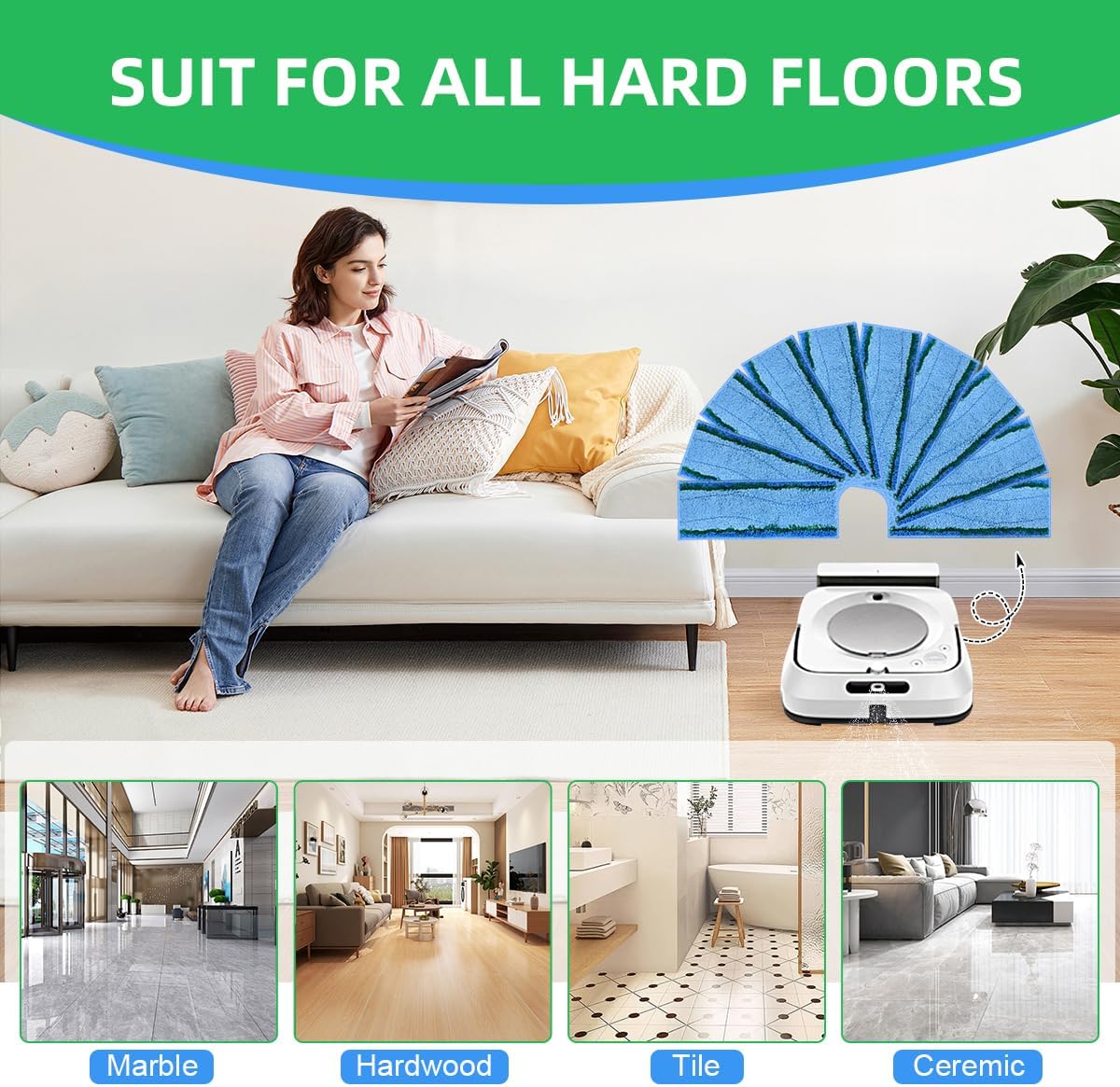 10 Pack M6 Mopping Wet Pads for iRobot Braava Jet M6 Series