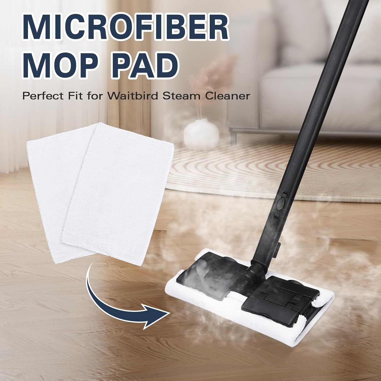6-Piece Microfiber Mop Pad Set 3-Piece Iron-On Cloth Set