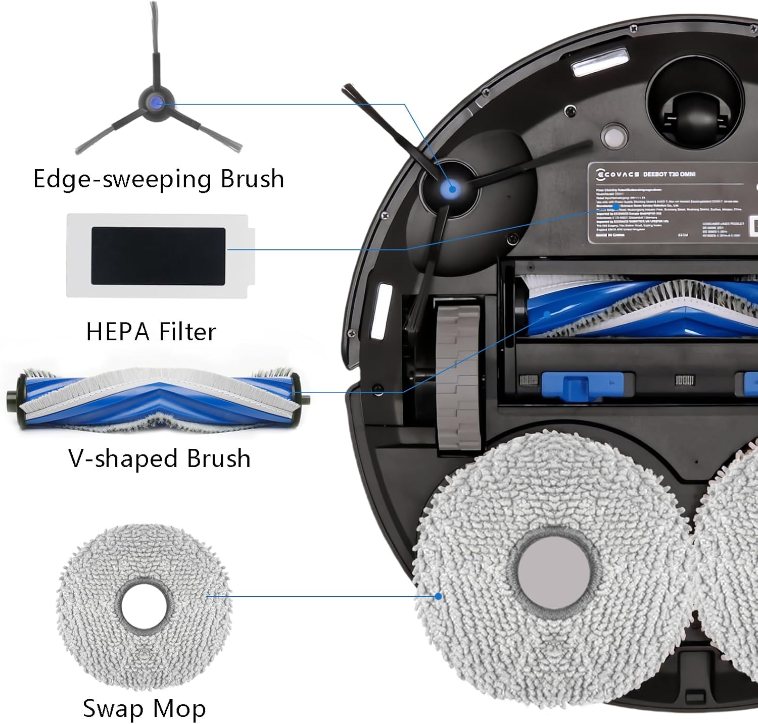 Replacement Parts Kit for ECOVACS DEEBOT T30S Series