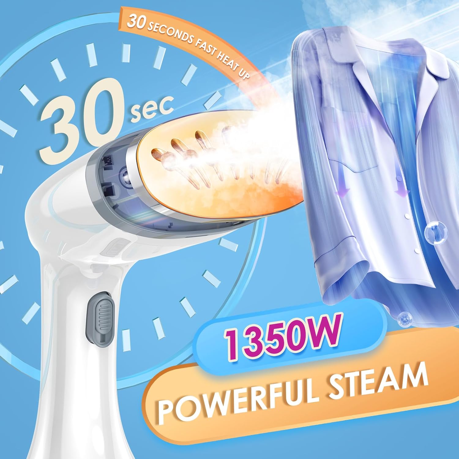 Fast 30S Steamer for Clothes wrinkles Removal Wrinkles Free