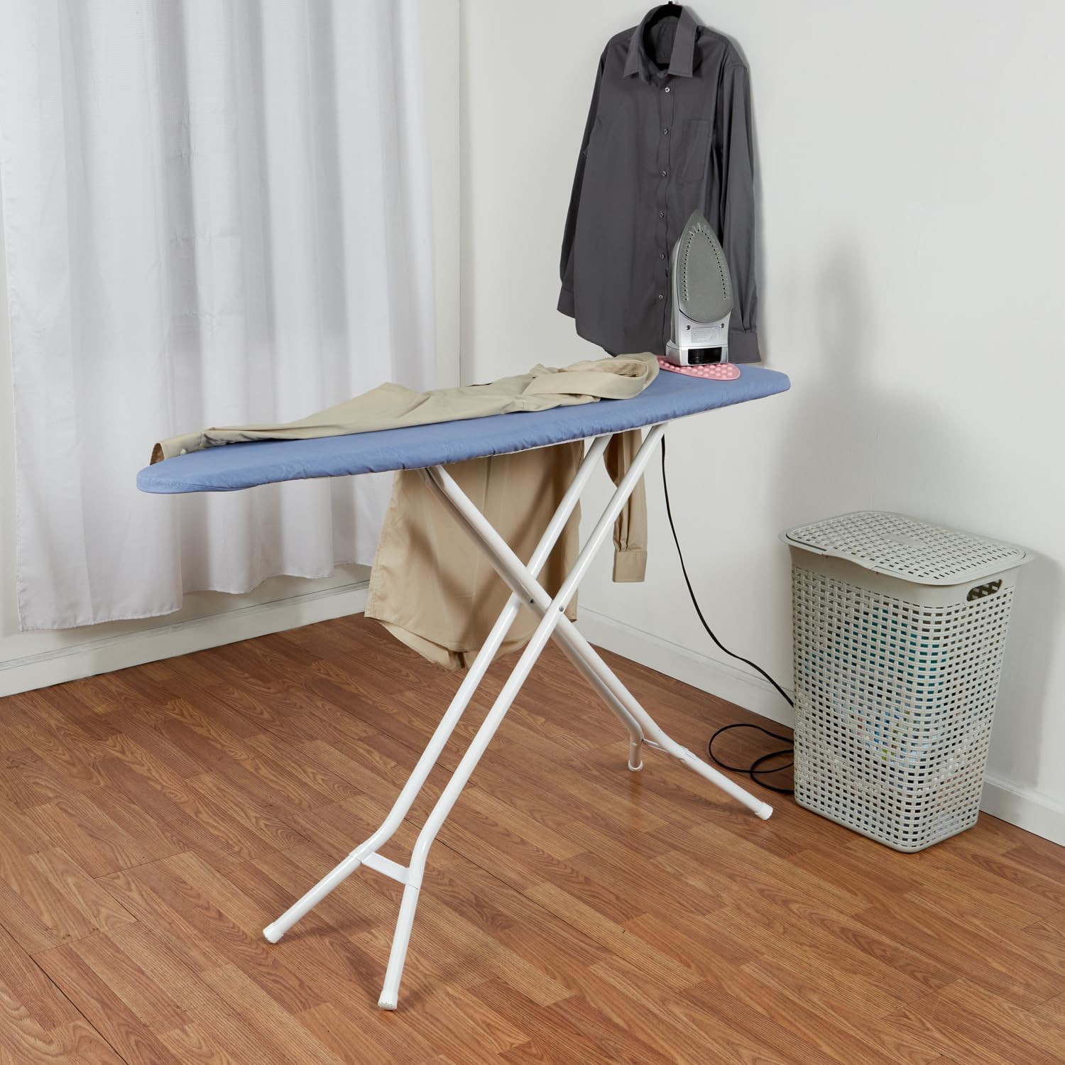 Ironing Board Cover and Pad with Premium 100 Cotton and 6mm Stain-Resistant