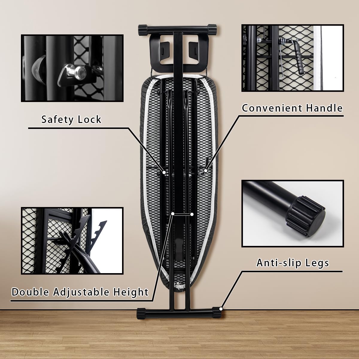 Premium 13x38 Ironing Board with Heat-Resistant Features