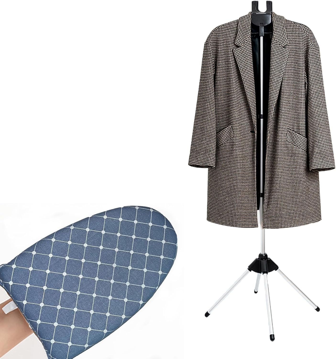 Foldable Ironing Rack with Adjustable Hanger for Home Outdoor Use