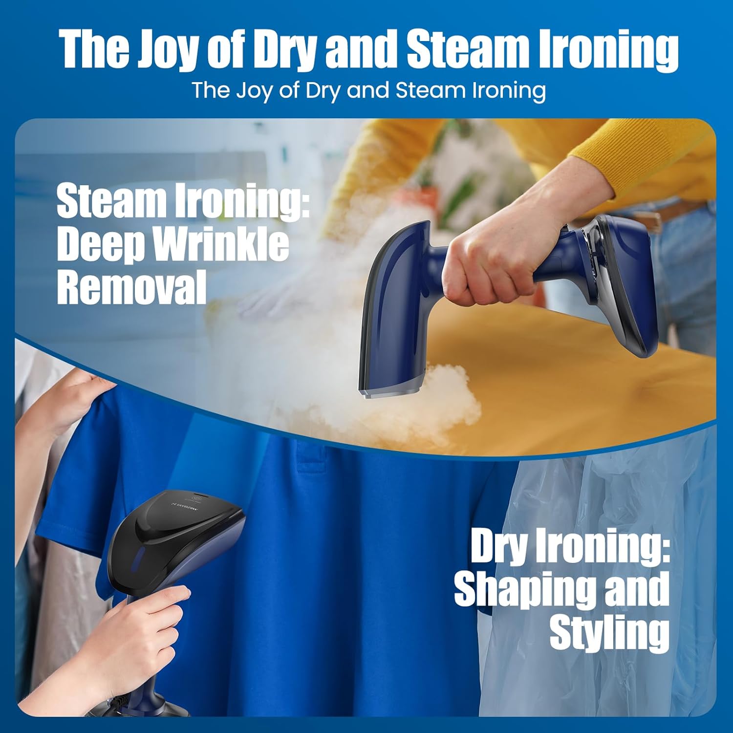 Powerful 1800W Steam Iron steamer for quick and easy wrinkle removal