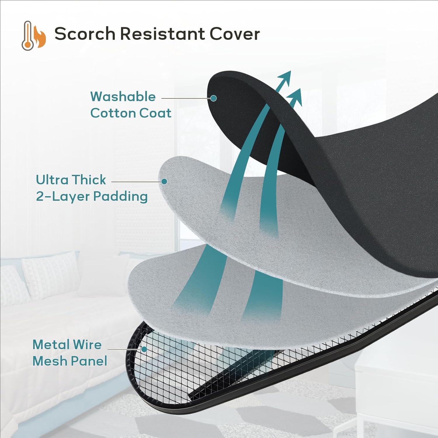 Premium Heavy Duty 48x15 Ironing Board with Adjustability and Storage