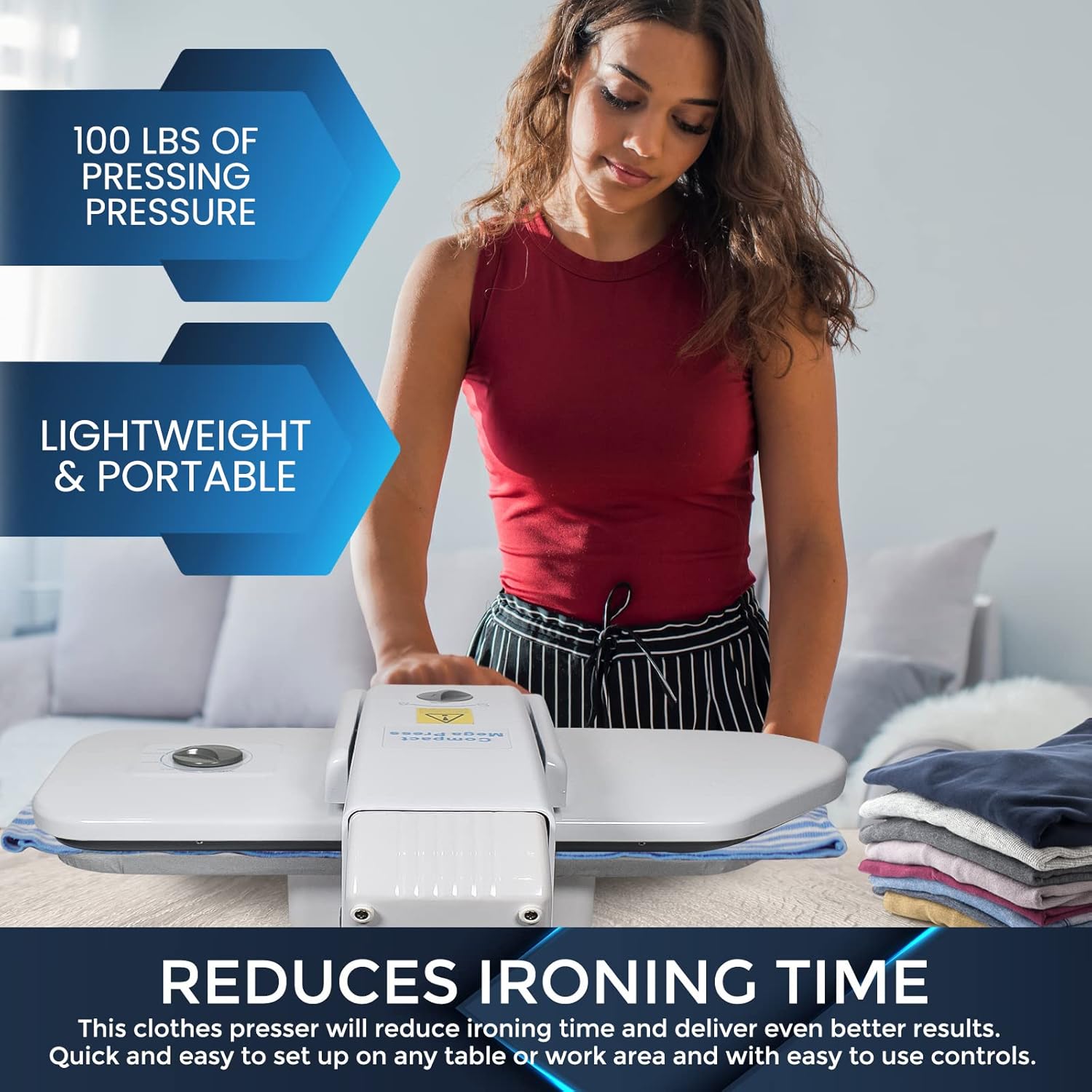 Compact Steam Press SpeedyPress 22x10 Ironing Machine
