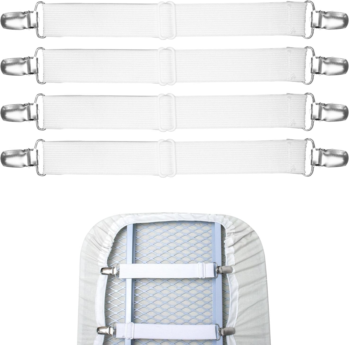 Secure Ironing Board Clips 4-Piece Set Fit 85 to 14 Covers