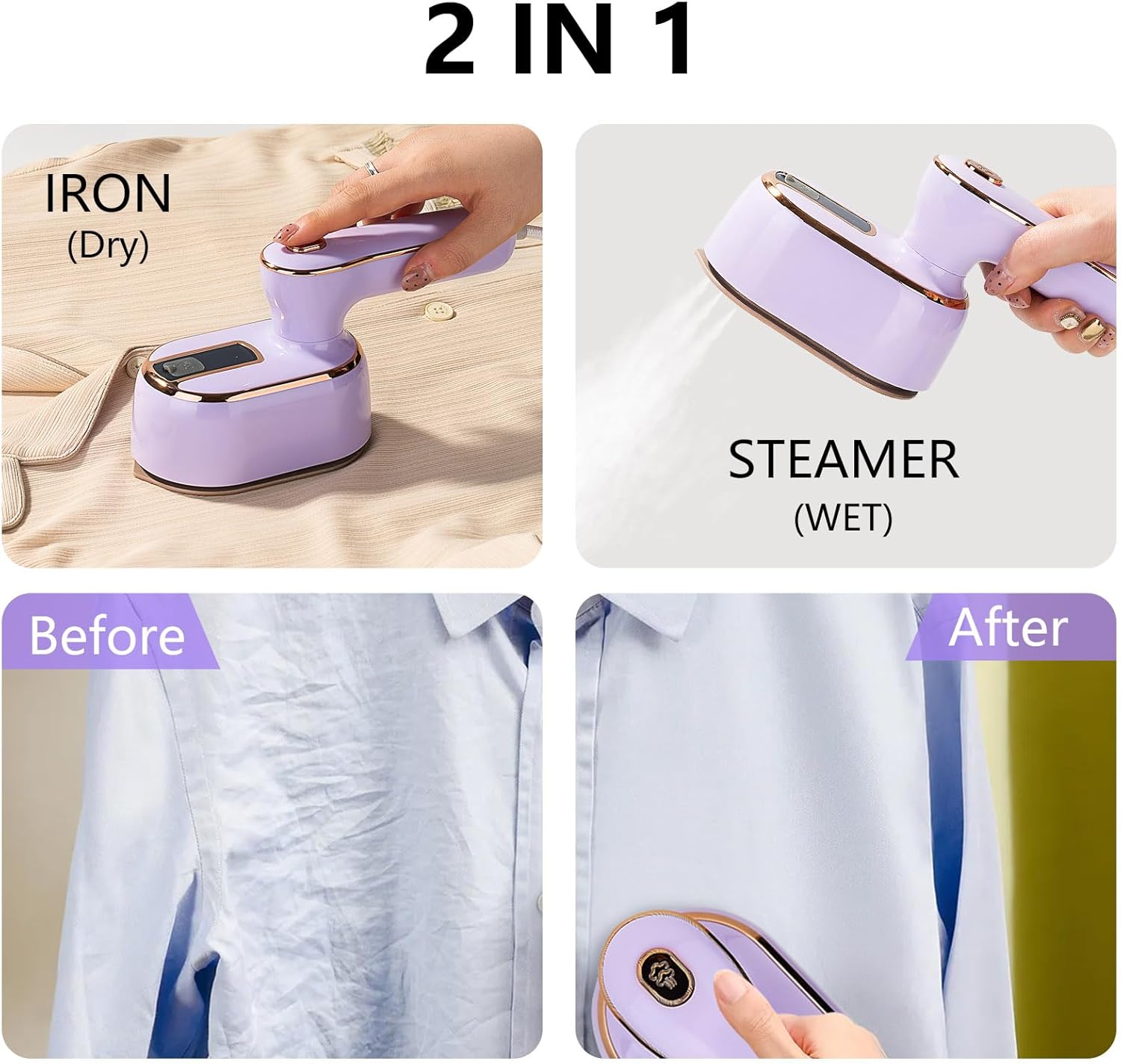Mini Travel Steamer Iron for Easy Wearing